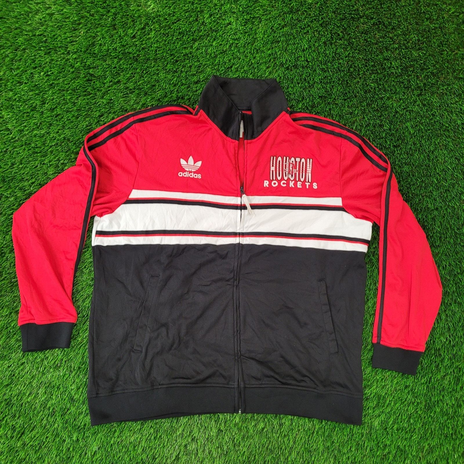 Adidas Vintage Y2K Houston-Rockets Jacket 2XL 27x30 Black Red Size US XXL / EU 58 / 5 - 1 Thumbnail
