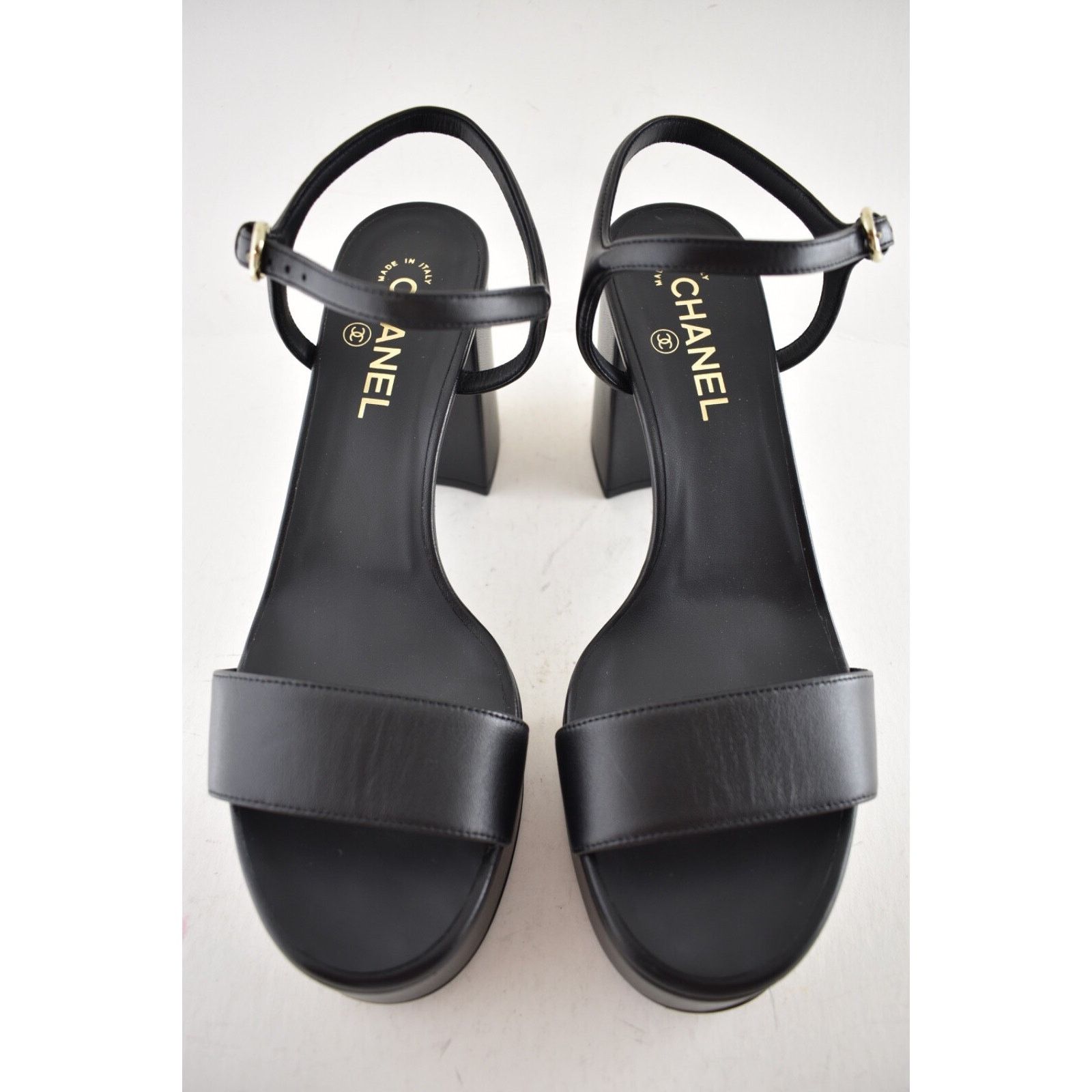 Chanel Chanel 24C Black Lambskin Leather Logo Platform Ankle Size US 11 / IT 41 - 5 Thumbnail