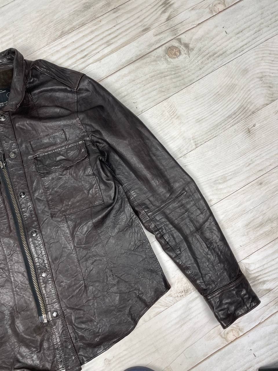 Allsaints Allsaints Enemy Leather Shirt Jacket Brown Men Size M Size US M / EU 48-50 / 2 - 2 Thumbnail