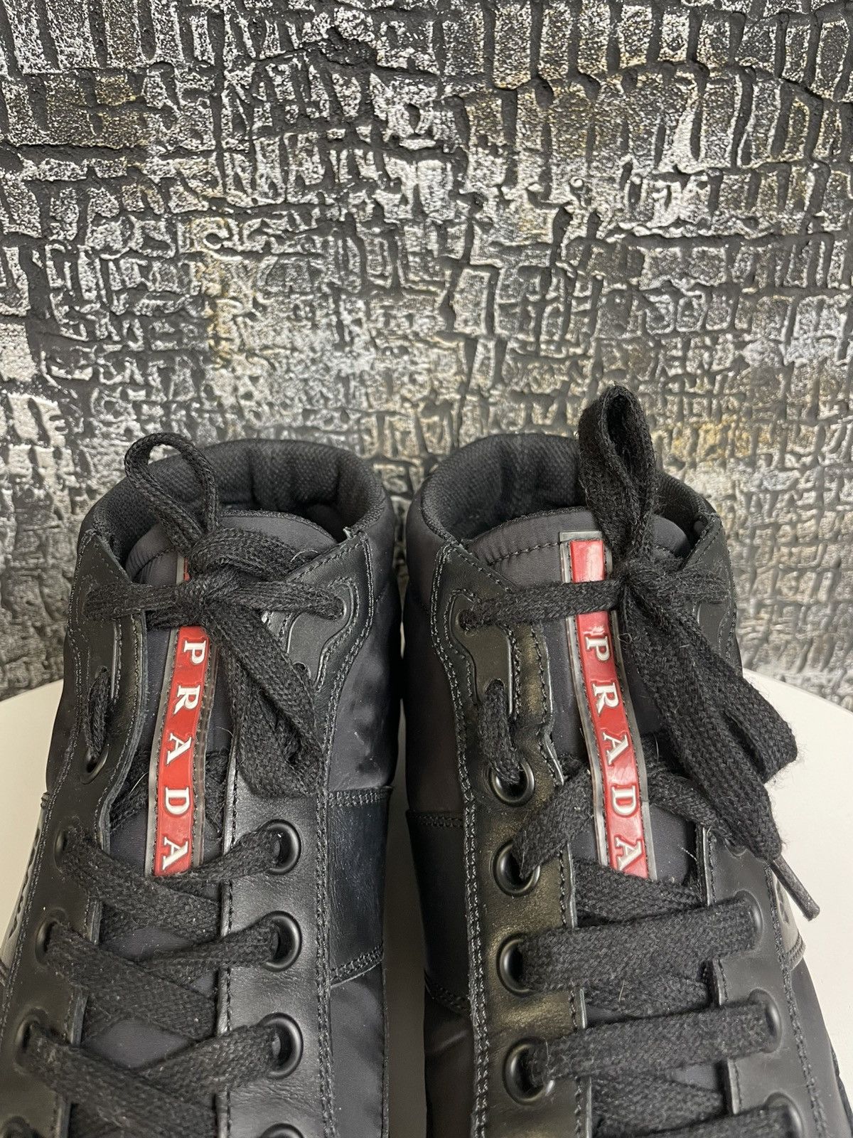 Prada Prada Shoes Black High Top Sneakers Leather Shoes Size US 9 / EU 42 - 5 Thumbnail