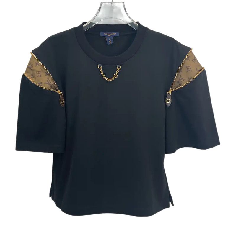 Louis Vuitton Louis Vuitton Black Summer Cotton Short Sleeve Tee 0089 Size M / US 6-8 / IT 42-44 - 1 Thumbnail