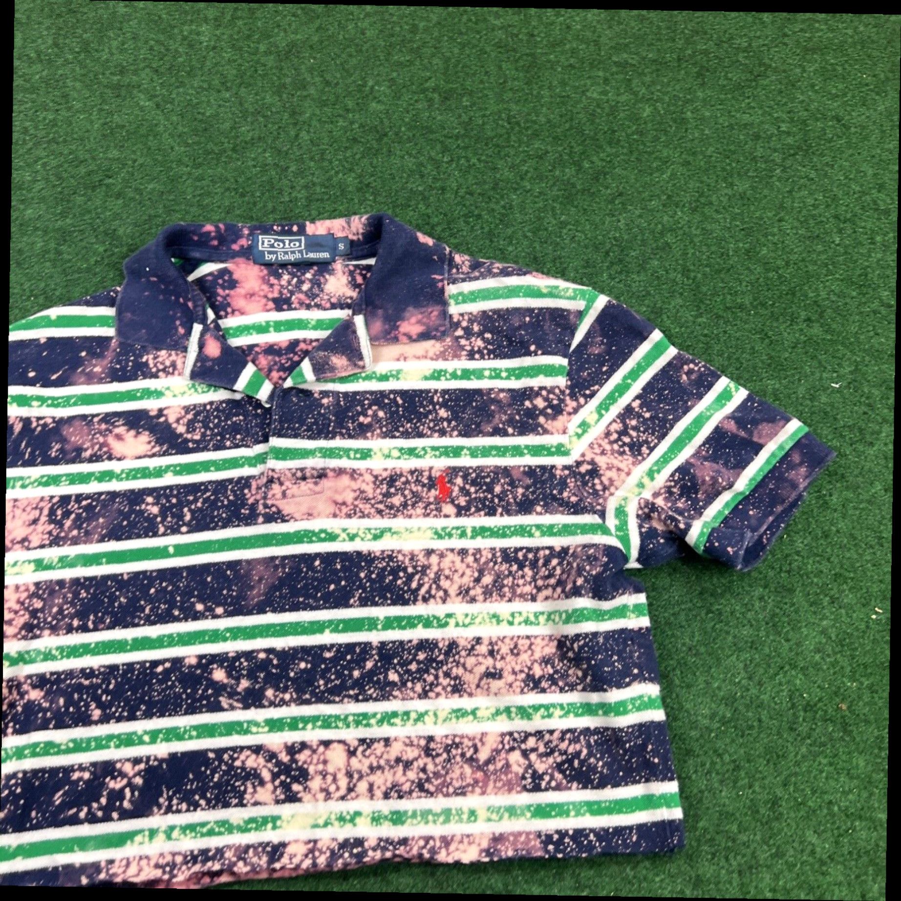 Polo Ralph Lauren Bleached Polo Ralph Lauren Polo Crop Top Bleach Dyed Womens Small Fast Shipping Size S / US 4 / IT 40 - 3 Thumbnail