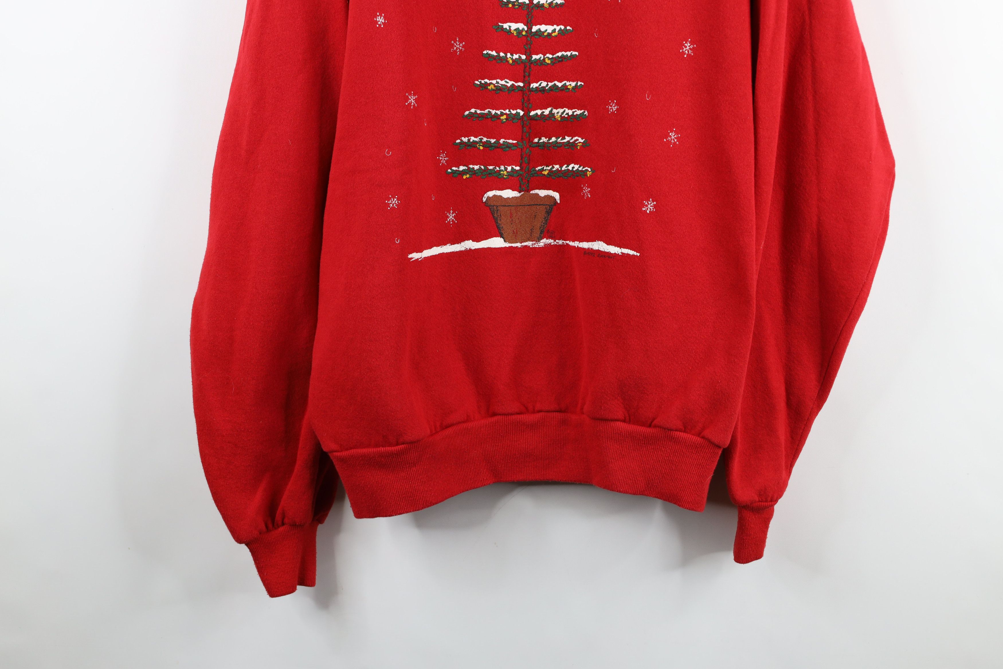 Vintage Vintage 90s Streetwear Tree Crewneck Sweatshirt Red USA Size XL / US 12-14 / IT 48-50 - 3 Thumbnail