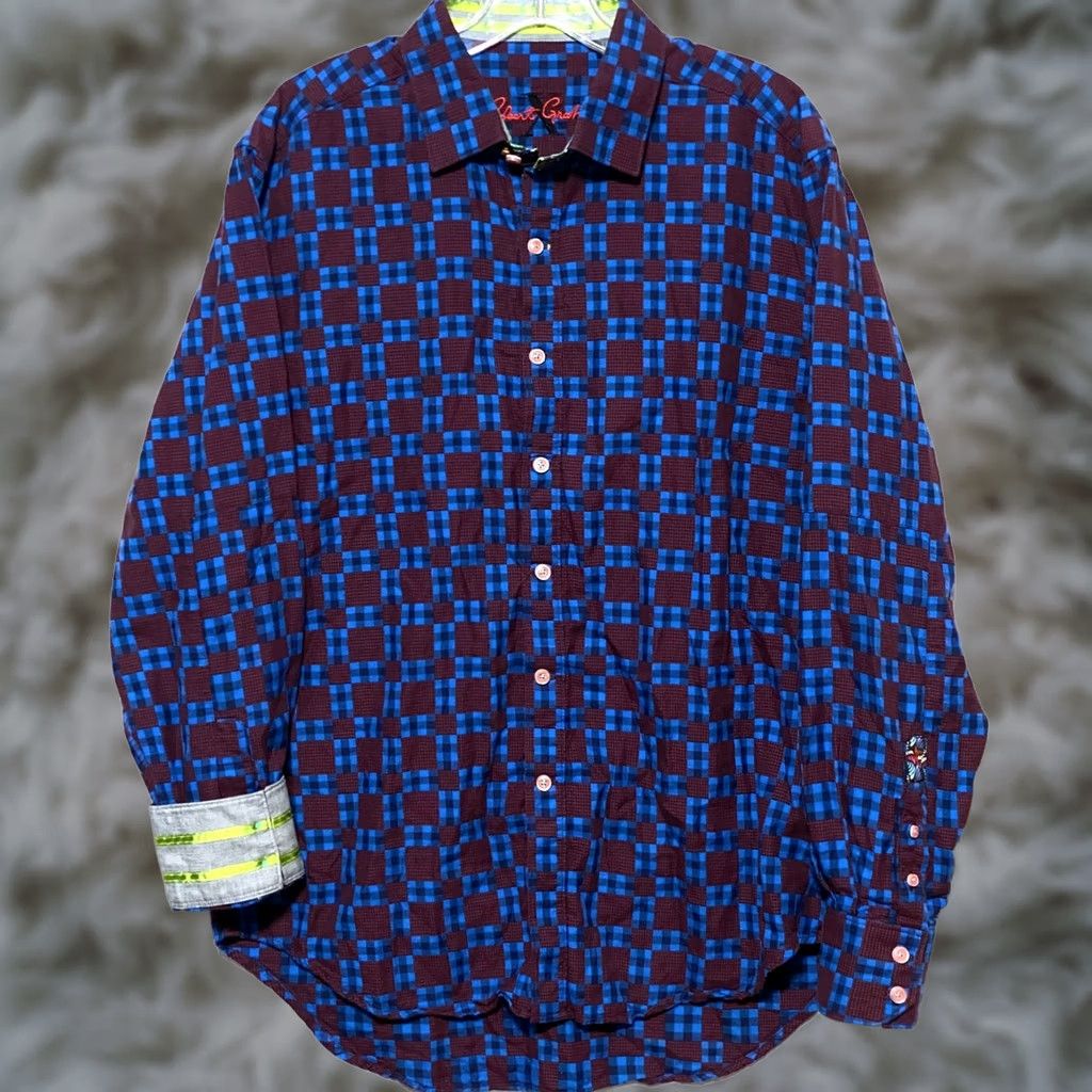 Robert Graham VINTAGE Robert Graham Button Shirt Mens L Flip Cuff Preppy Vacation Retro Artsy Eclectic Size US L / EU 52-54 / 3 - 1 Thumbnail