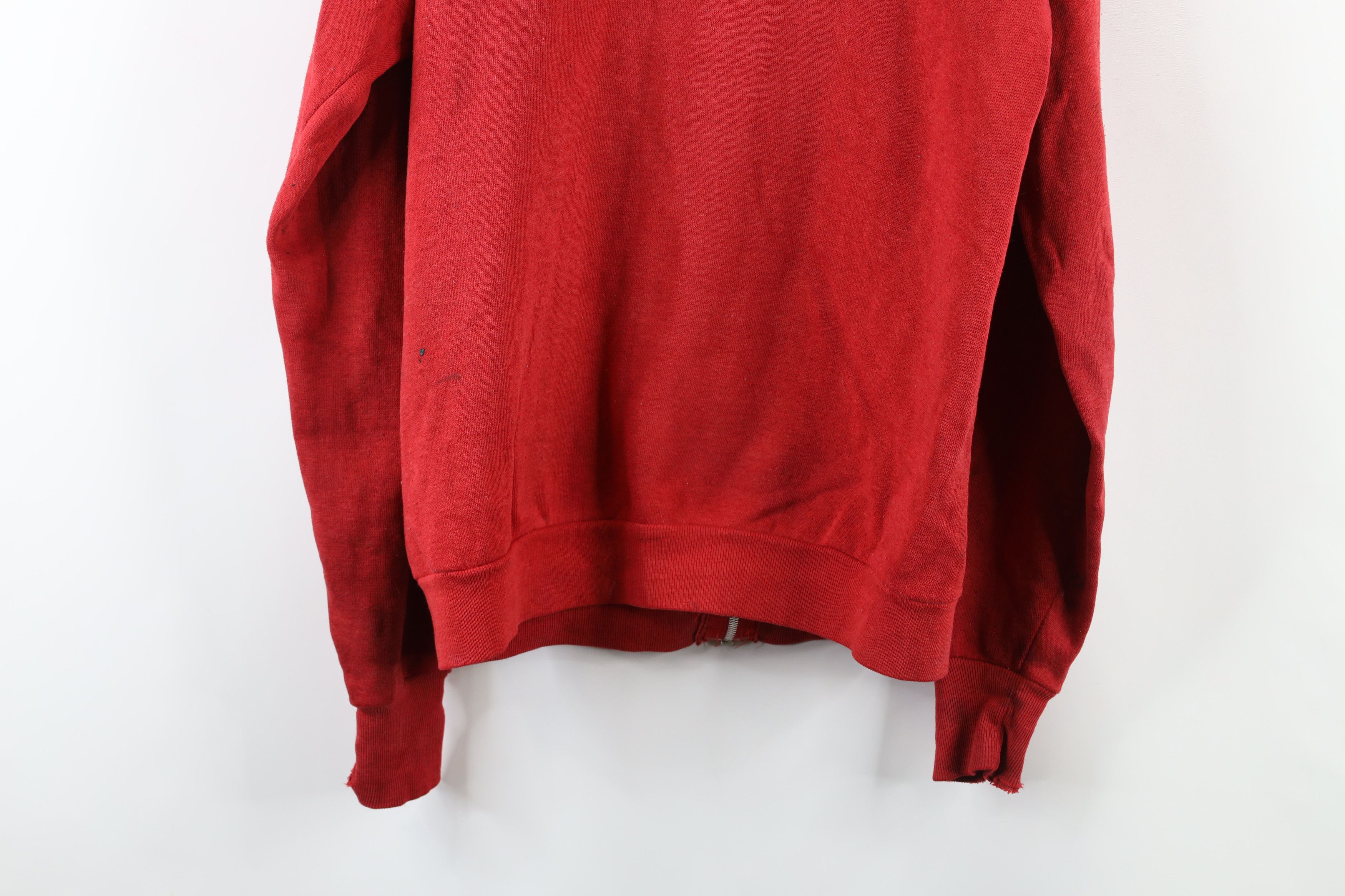 Vintage Vintage 70s Streetwear Full Zip Hoodie Sweatshirt Red USA Size US L / EU 52-54 / 3 - 15 Thumbnail