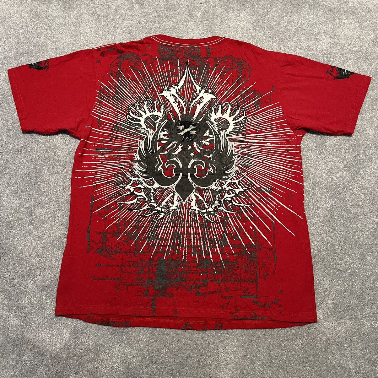 Affliction Vintage 2000s Affliction Sematary Mall Goth Shield Logo Tee Size US XL / EU 56 / 4 - 2 Thumbnail