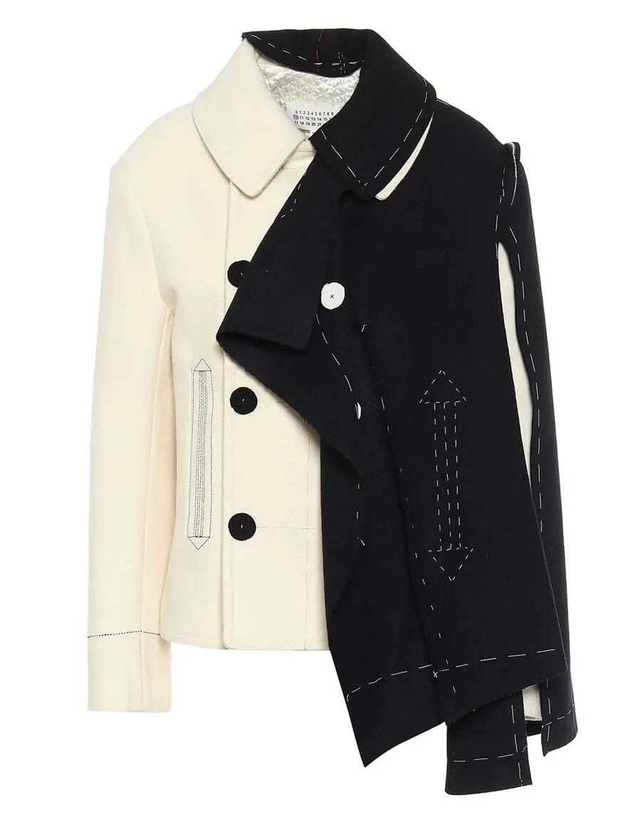 Maison Margiela o1y0625 Coat in White/Black Size M / US 6-8 / IT 42-44 - 1 Thumbnail