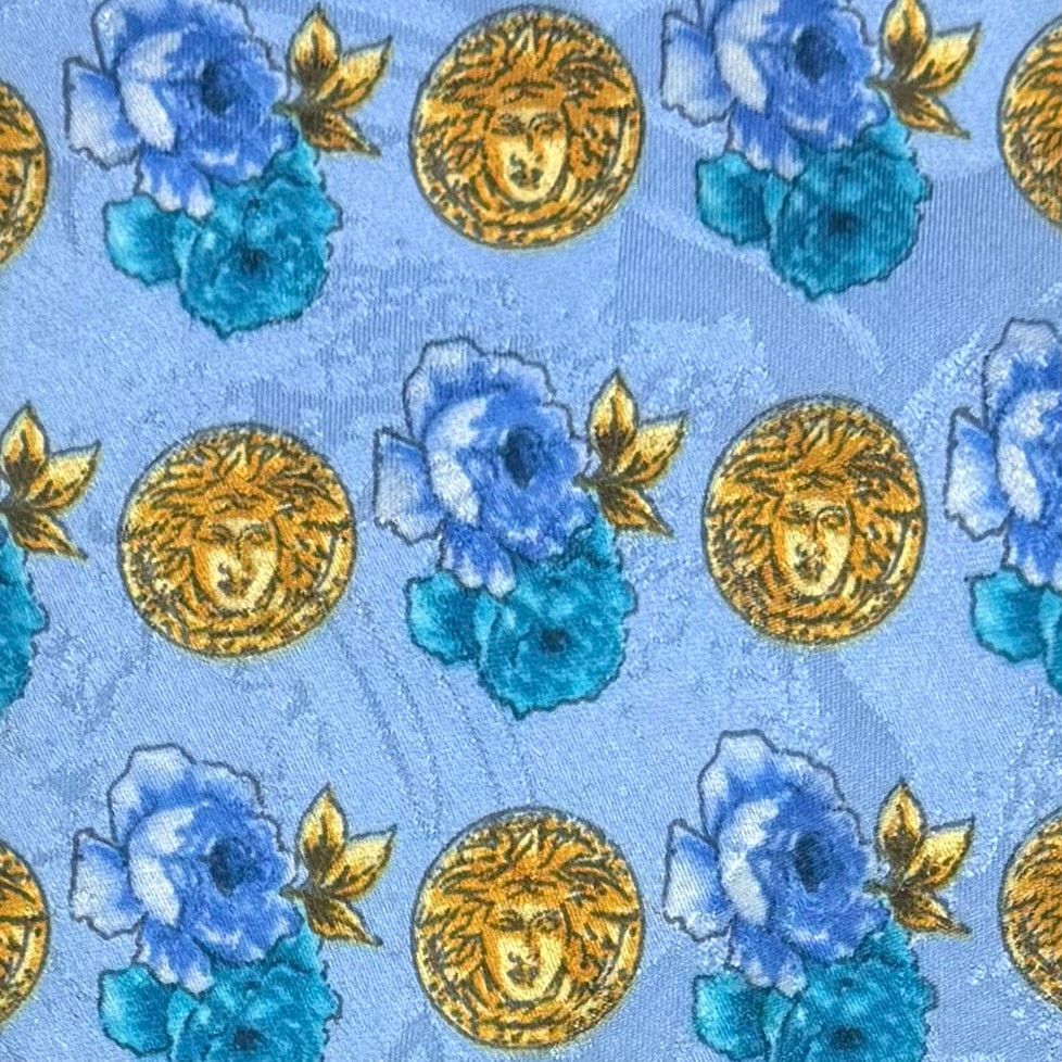Versace Versace Sky Blue Medusa Tie Size ONE SIZE - 4 Thumbnail