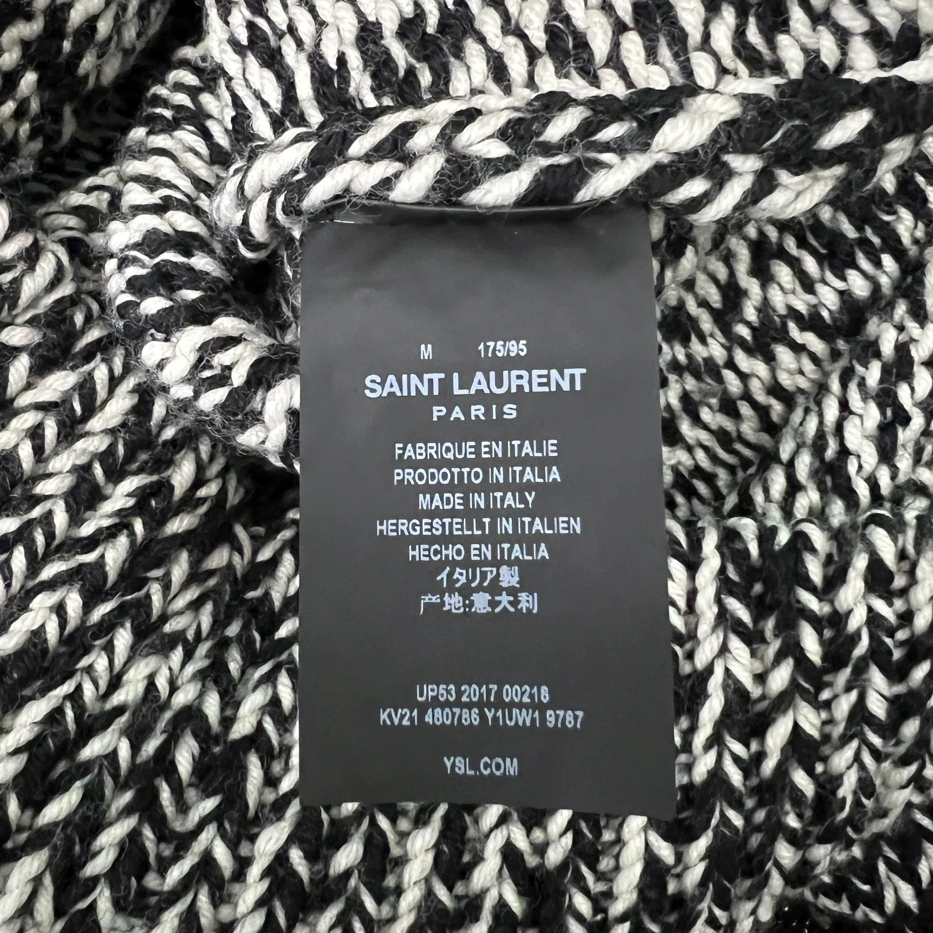 Saint Laurent Paris SLP 17fw men's M black white snowflake knit turtleneck Size US M / EU 48-50 / 2 - 5 Thumbnail