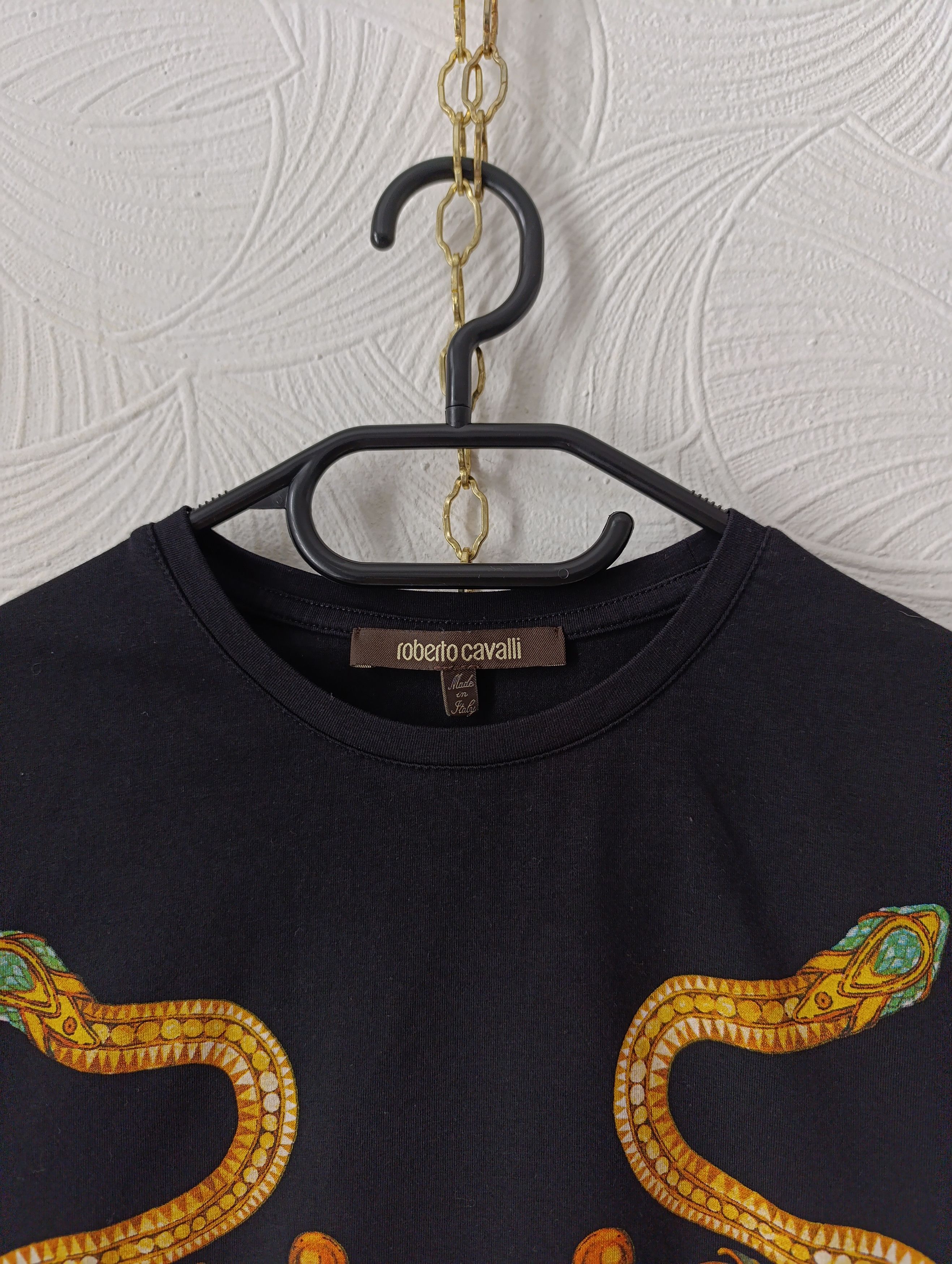 Roberto Cavalli ROBERTO CAVALLI WOMENS T-SHIRT MIRROR SNAKE PRINT Size M / US 6-8 / IT 42-44 - 3 Thumbnail