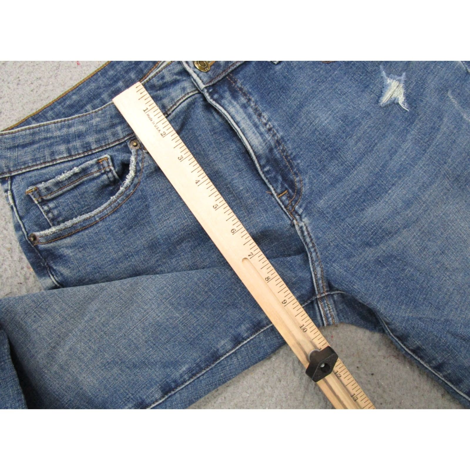 Pistola Pistola Women's Blue Stretch Distressed Skinny Jeans Size 29 Mid Rise Jeans Women Blue Stretch Distressed Skinny Size 29 Size 29" - 7 Thumbnail