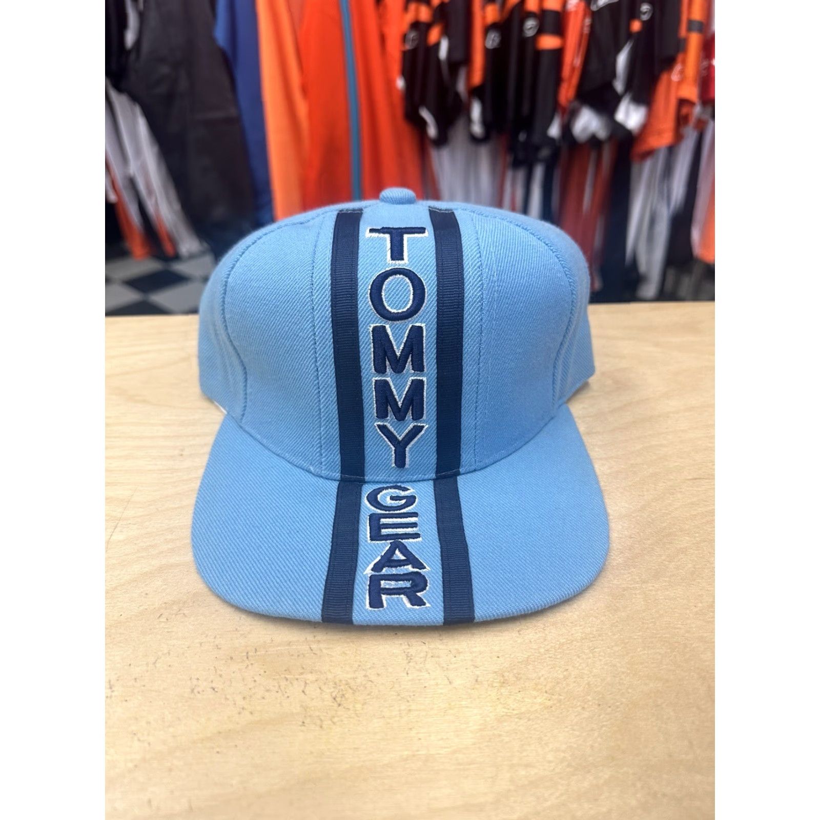 Vintage VINTAGE Tommy Gear Strapback Hat Cap - Men - One Size - Wool - 90s - Carolina Blue - Deadstock NWOT NOS - Baseball Cap Size ONE SIZE - 2 Thumbnail