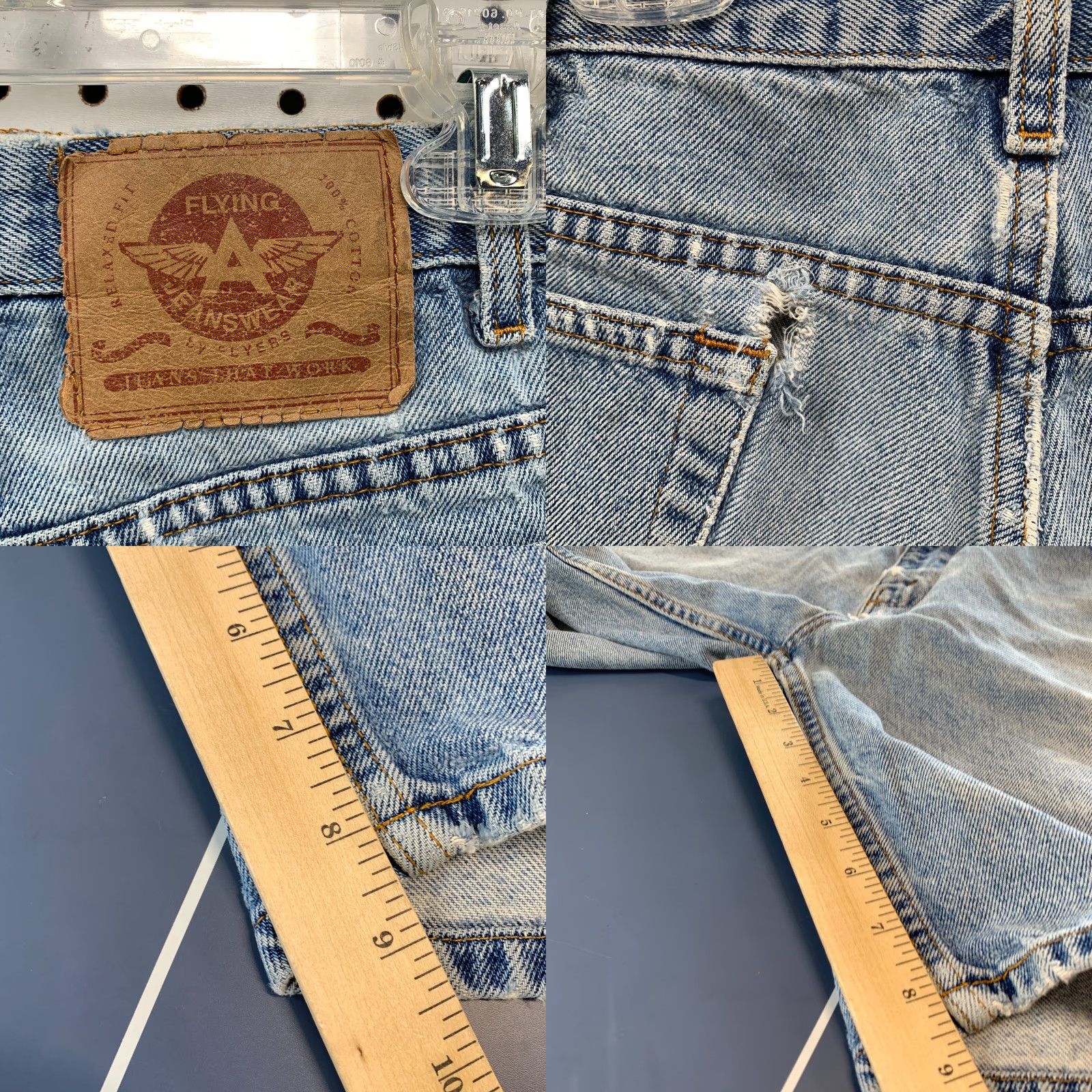 Denime VINTAGE Flying Jeanswear Denim Shorts 90s Mens 31x8.5 Blue Bermuda Jeanswear FlyinG Jeanswear 90s Mens Size 31 Men Regular 90s Vintage Clothing Size US 31 - 8 Thumbnail