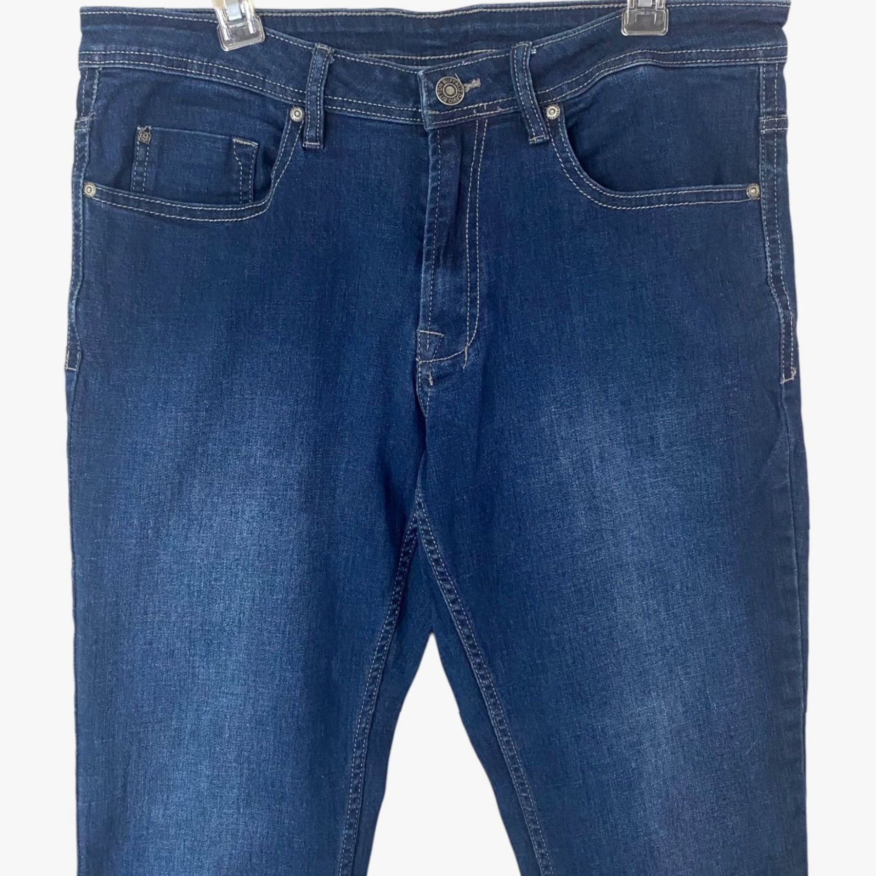 Buffalo David Bitton Buffalo David-Bitton Jeans Straight Mens 34X30 5-Pocket Denim Stretch Medium Wash Blue Denim Size US 34 / EU 50 - 5 Thumbnail