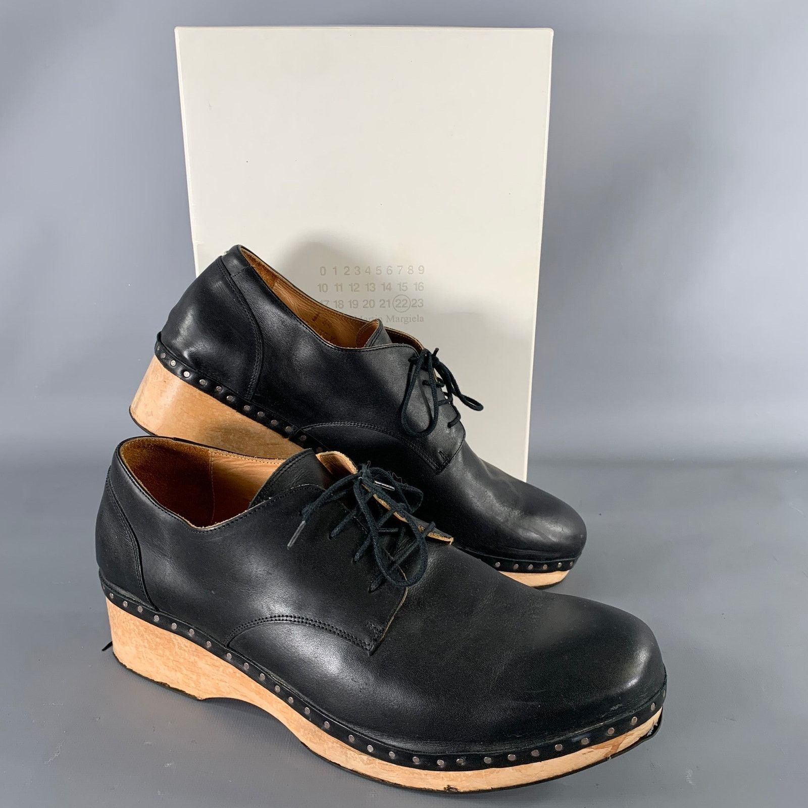 Maison Margiela MAISON MARTIN MARGIELA Size 11 Black Leather Lace Up Shoes Size US 11 / EU 44 - 9 Thumbnail
