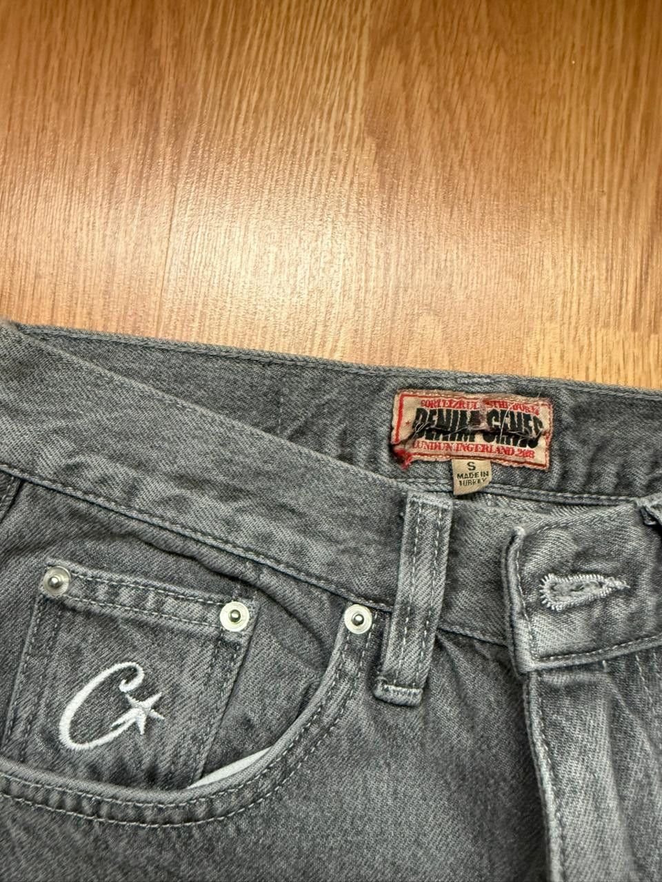 Corteiz CC28 Embossed C Star Denim Work Pant in Grey Size US 30 / EU 46 - 4 Thumbnail