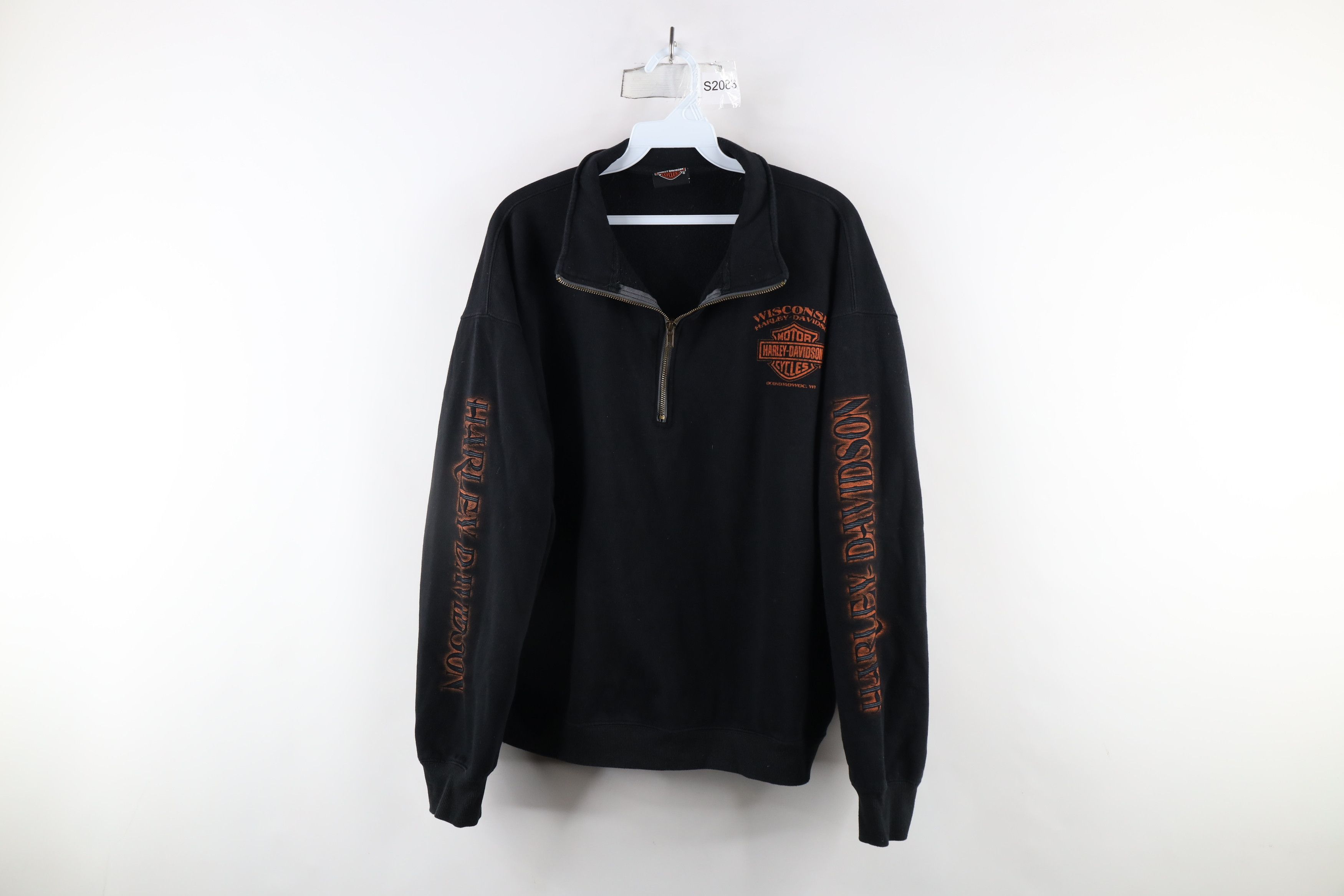 Harley Davidson × Vintage Y2K Harley Davidson Out Eagle Half Zip Pullover Sweatshirt Size XL / US 12-14 / IT 48-50 - 1 Thumbnail