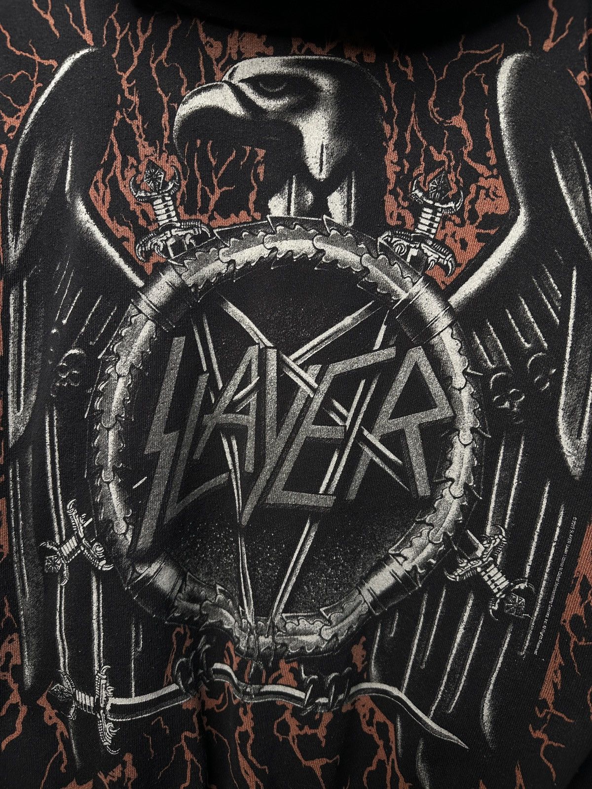 Band Tees Rare Vintage Zip Hoodie Slayer Two Big Logo Eagle Anarchy Size US L / EU 52-54 / 3 - 5 Thumbnail