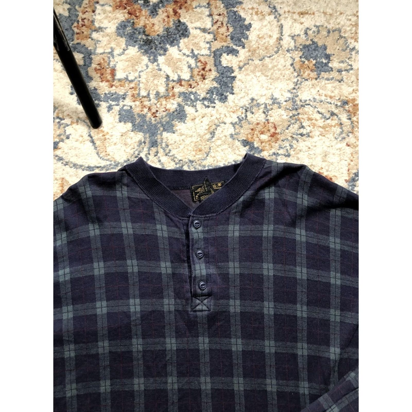 Eddie Bauer Vintage Eddie Bauer Henley Shirt Mens Large Blue Plaid Long Sleeve Made USA 90s Size US L / EU 52-54 / 3 - 2 Thumbnail