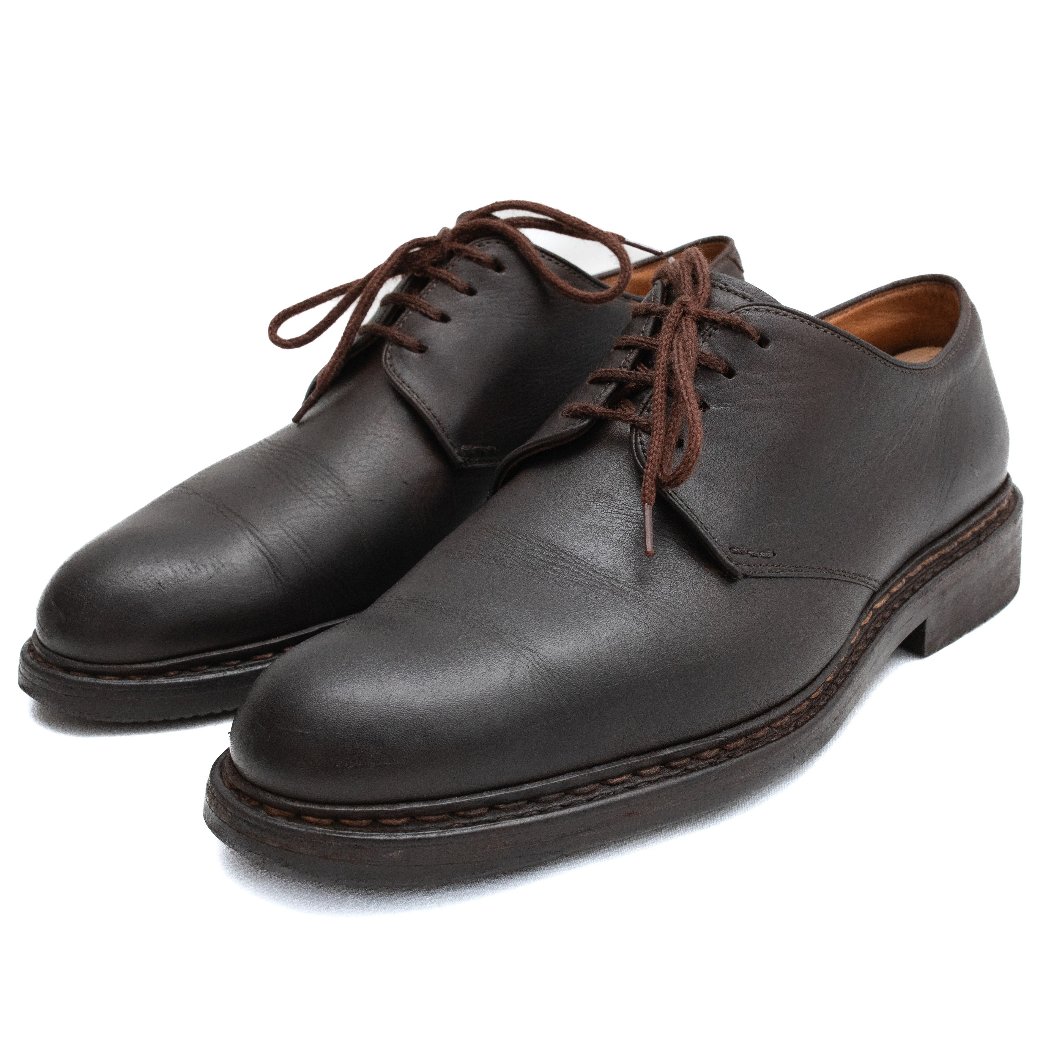 image of Heschung Crocus Norwegian Welt Leather Derby Shoes in Brown, Men's (Size 8)