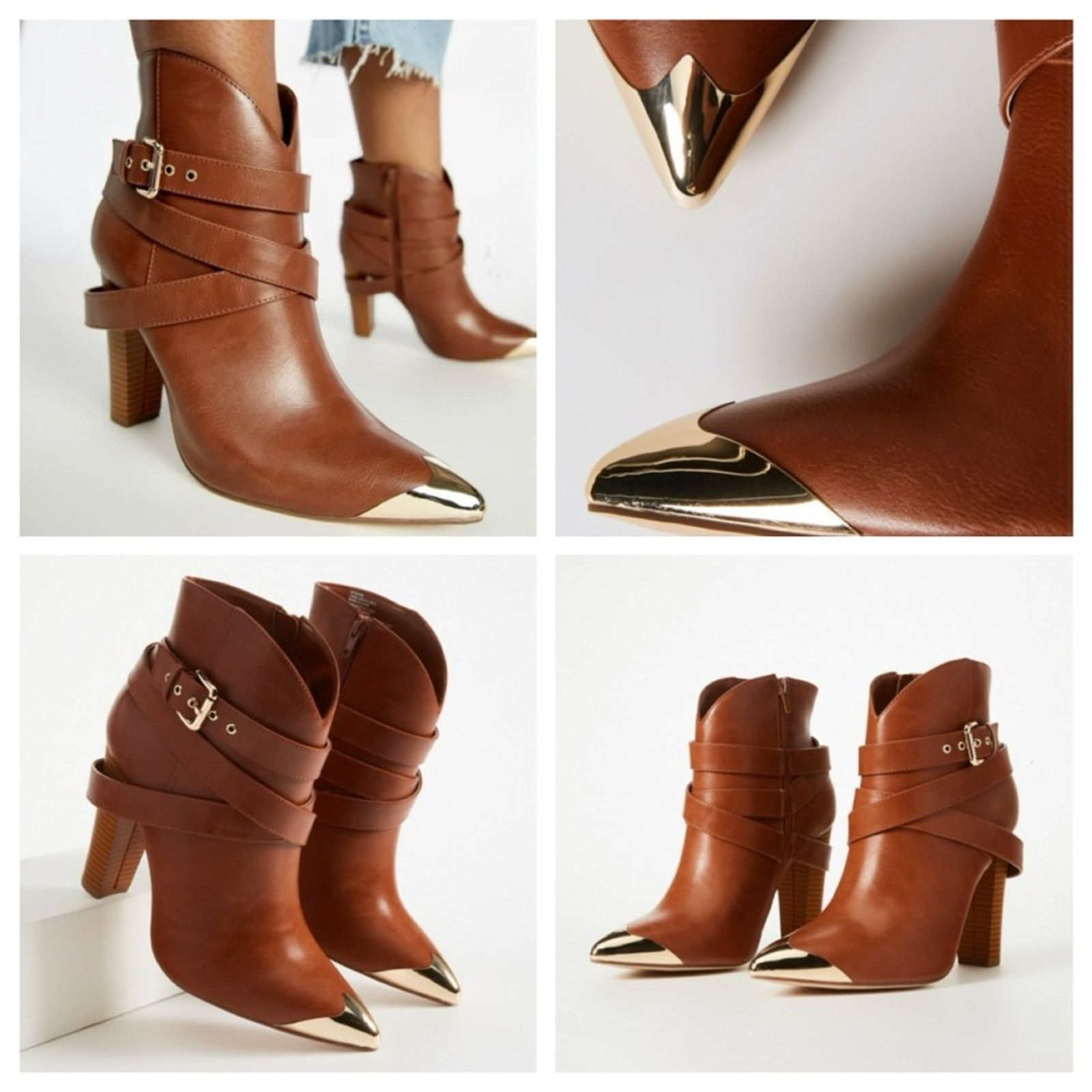 Fenton Shoe Dazzle Stevie Heeled Ankle Boot in Brown Size US 8 / IT 38 - 1 Thumbnail