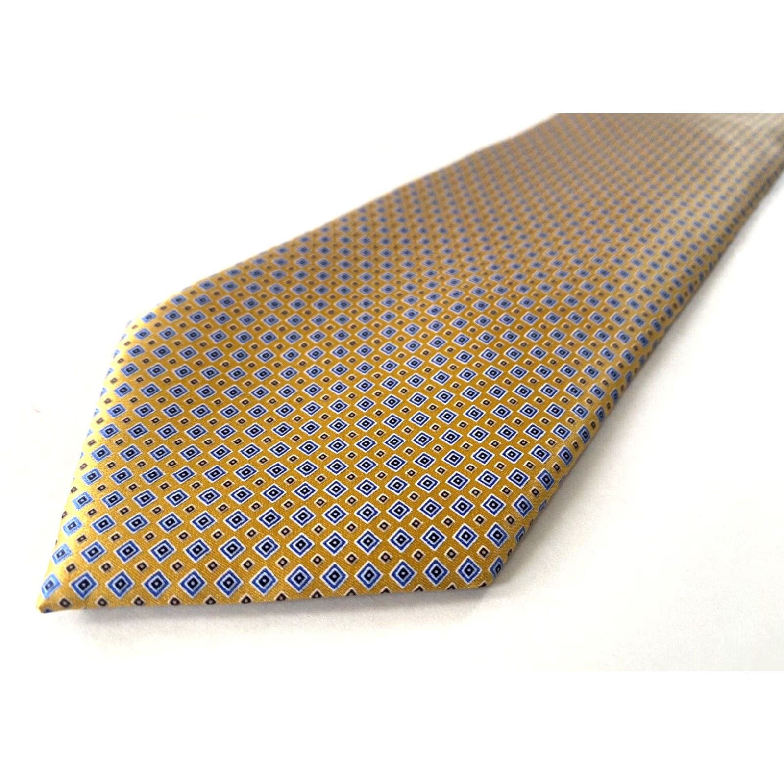 Ermenegildo Zegna Ermenegildo Zegna Tie Mens Classic Silk Yellow Gold Geometric 100% Silk Made in Italy Length 60" Width 3.5" Disegno Esclusivo No. 5004 Size ONE SIZE - 4 Thumbnail