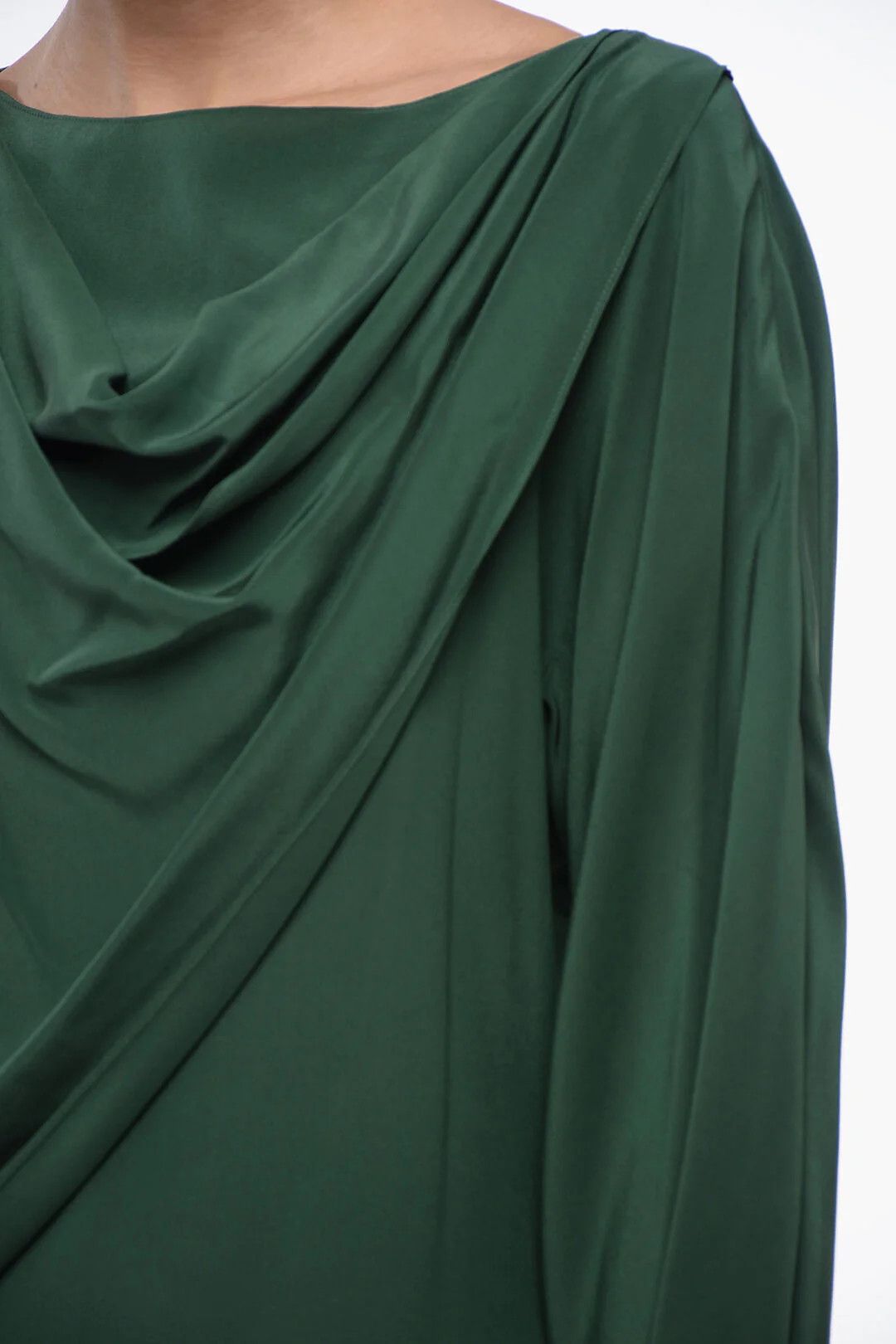 Chloe og1mm0426 Silk Blouse in Green Size XS / US 0-2 / IT 36-38 - 3 Thumbnail