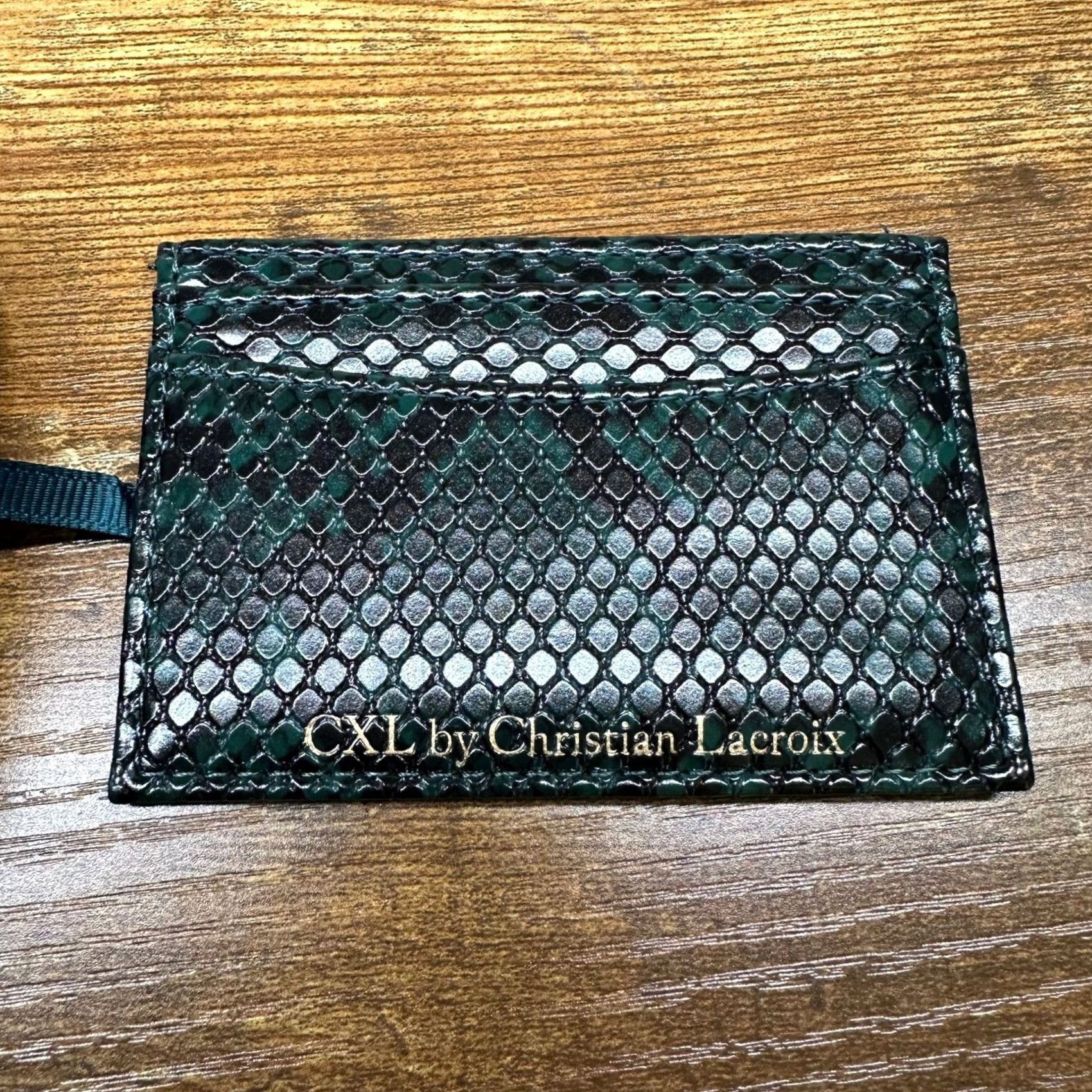 Christian Lacroix CXL Christian Lacroix Viere Python Smooth Zip-Around Wallet Teal Green Women Size ONE SIZE - 4 Thumbnail