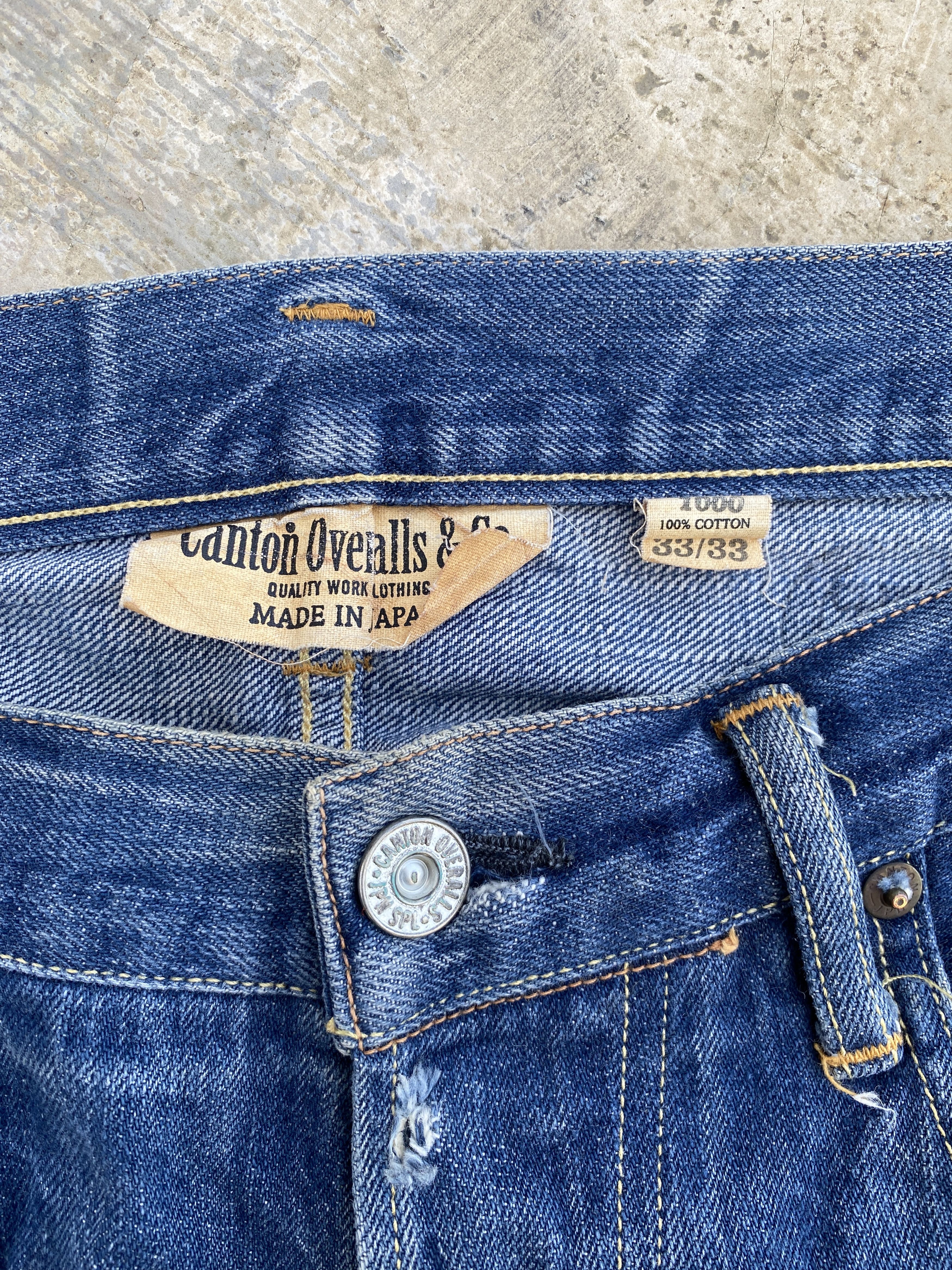Japanese Brand Canton Overalls Lot 2000 Selvedge Jeans Size US 33 - 6 Thumbnail