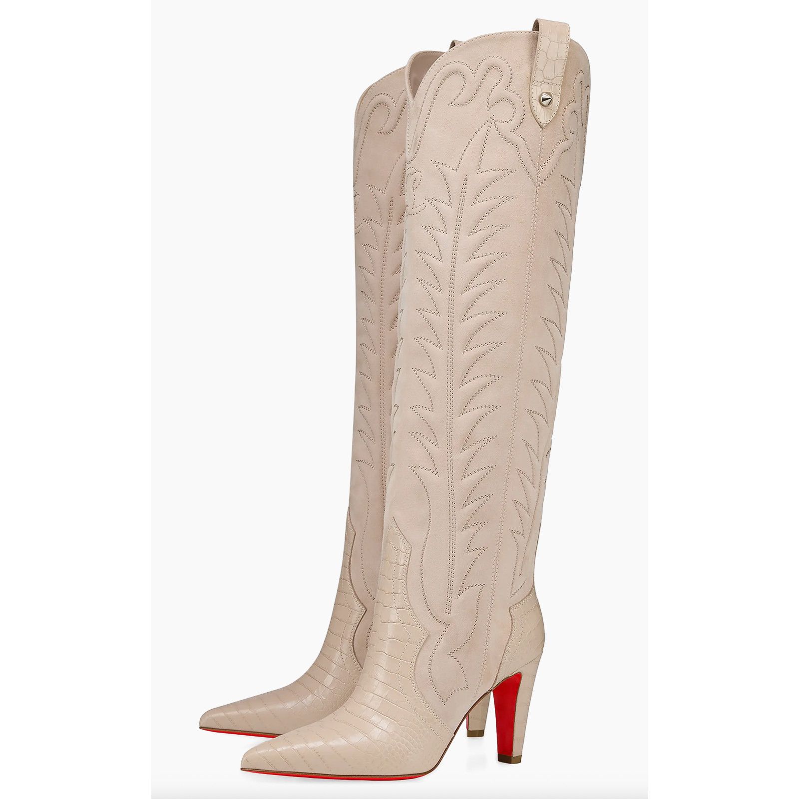 Christian Louboutin Christian Louboutin Santia Botta 85 Pearl Beige Boot 37.5 Size US 7.5 / IT 37.5 - 1 Thumbnail