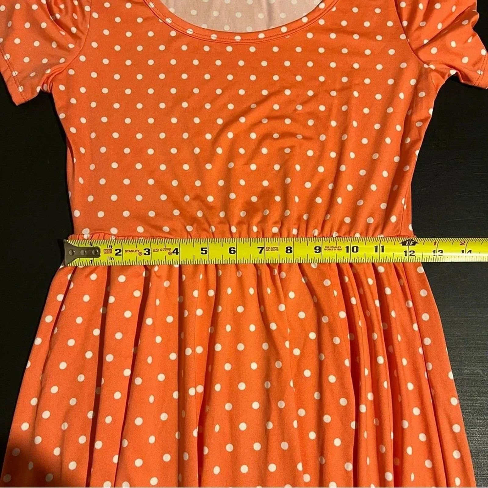Other Lularoe Riley NWT Size XS Peach With Polka Dots Midi Dress Size XS / US 0-2 / IT 36-38 - 7 Thumbnail