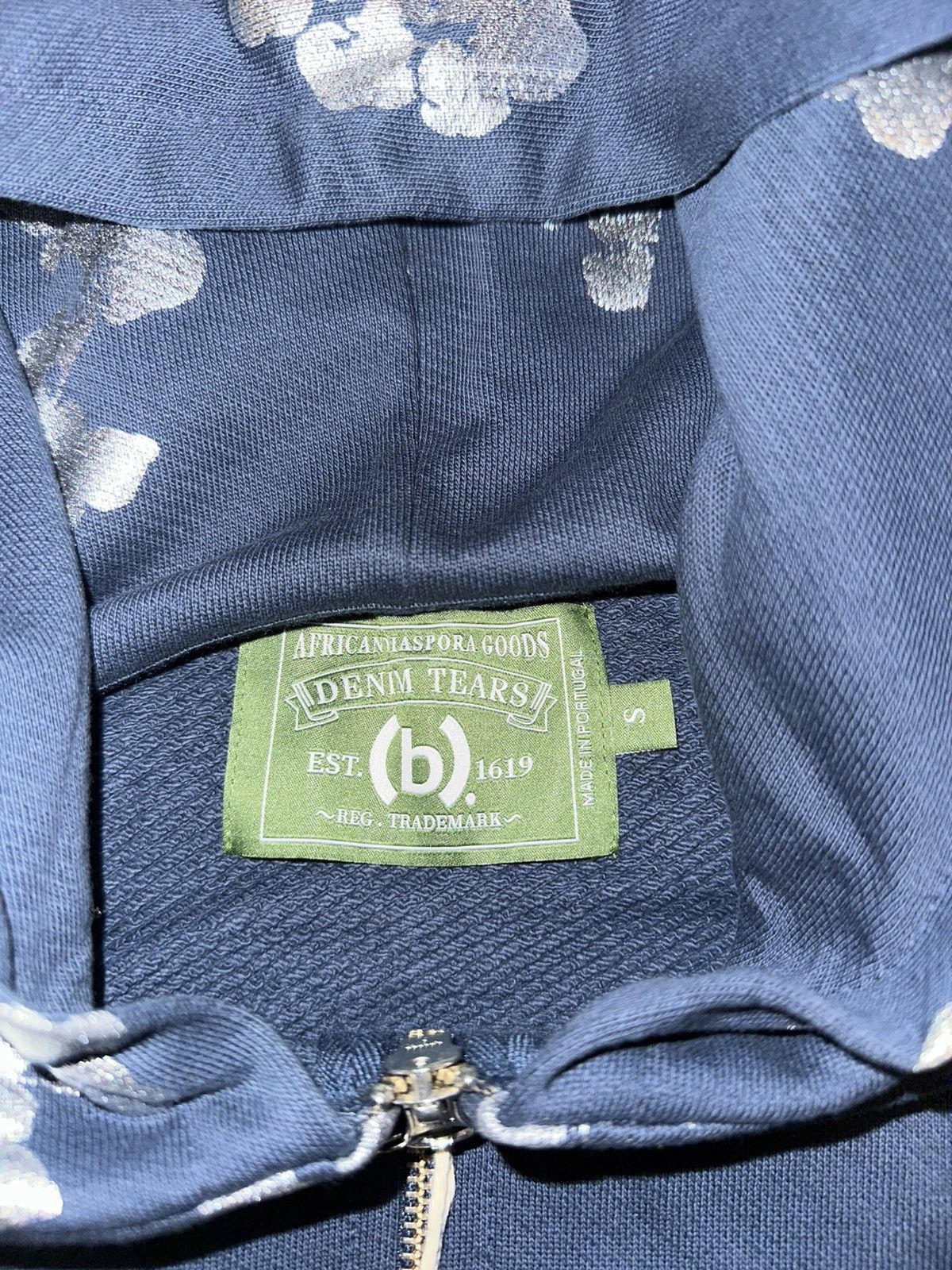 (B).Stroy × DENIM TEARS (B.)Stroy x Denim Tears Navy Zip up hoodie Size US S / EU 44-46 / 1 - 4 Thumbnail