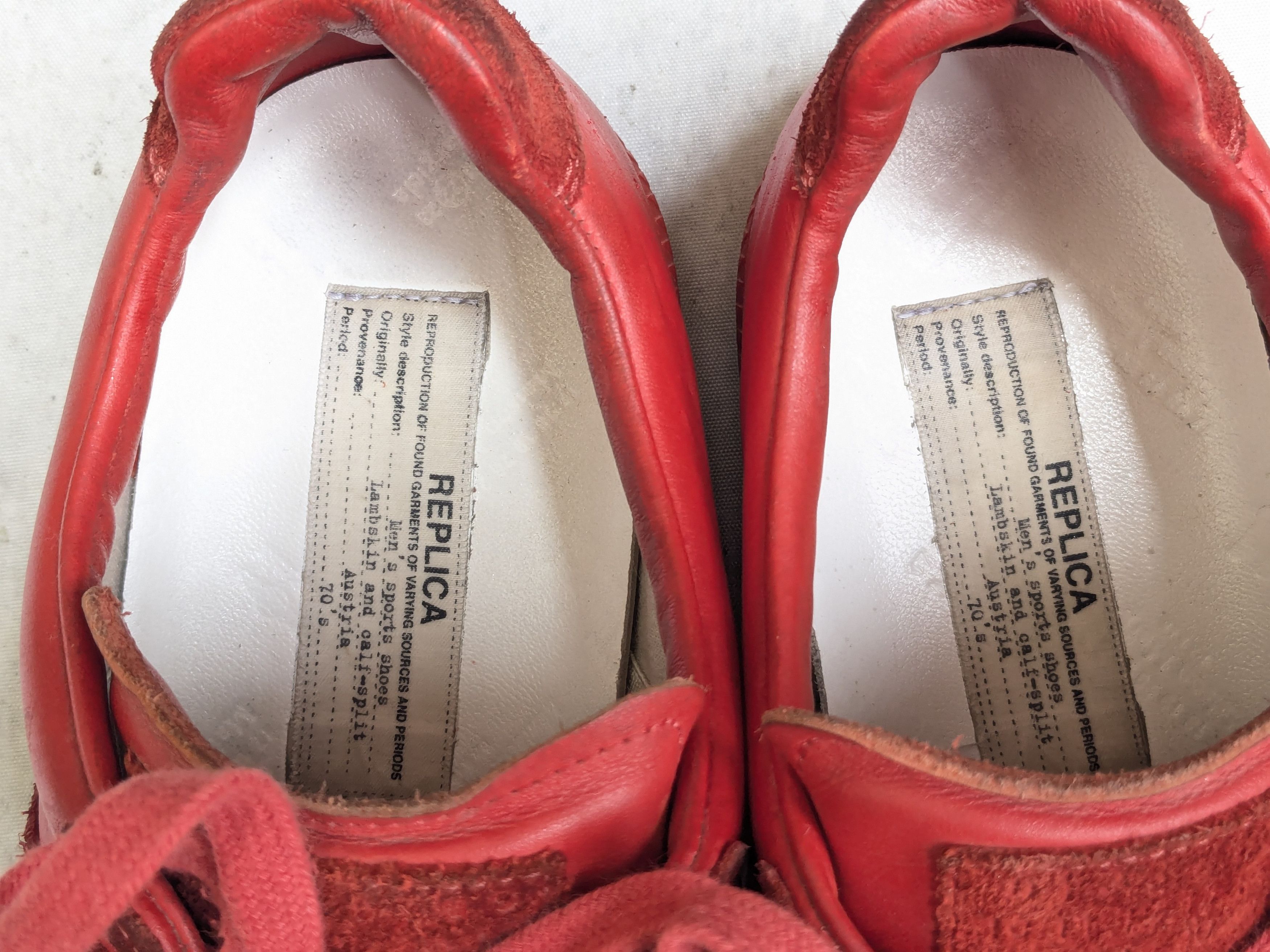 Maison Margiela Maison Margiela Replica GAT Red 10.5 43.5 Low Tops Size US 10.5 / EU 43-44 - 6 Thumbnail