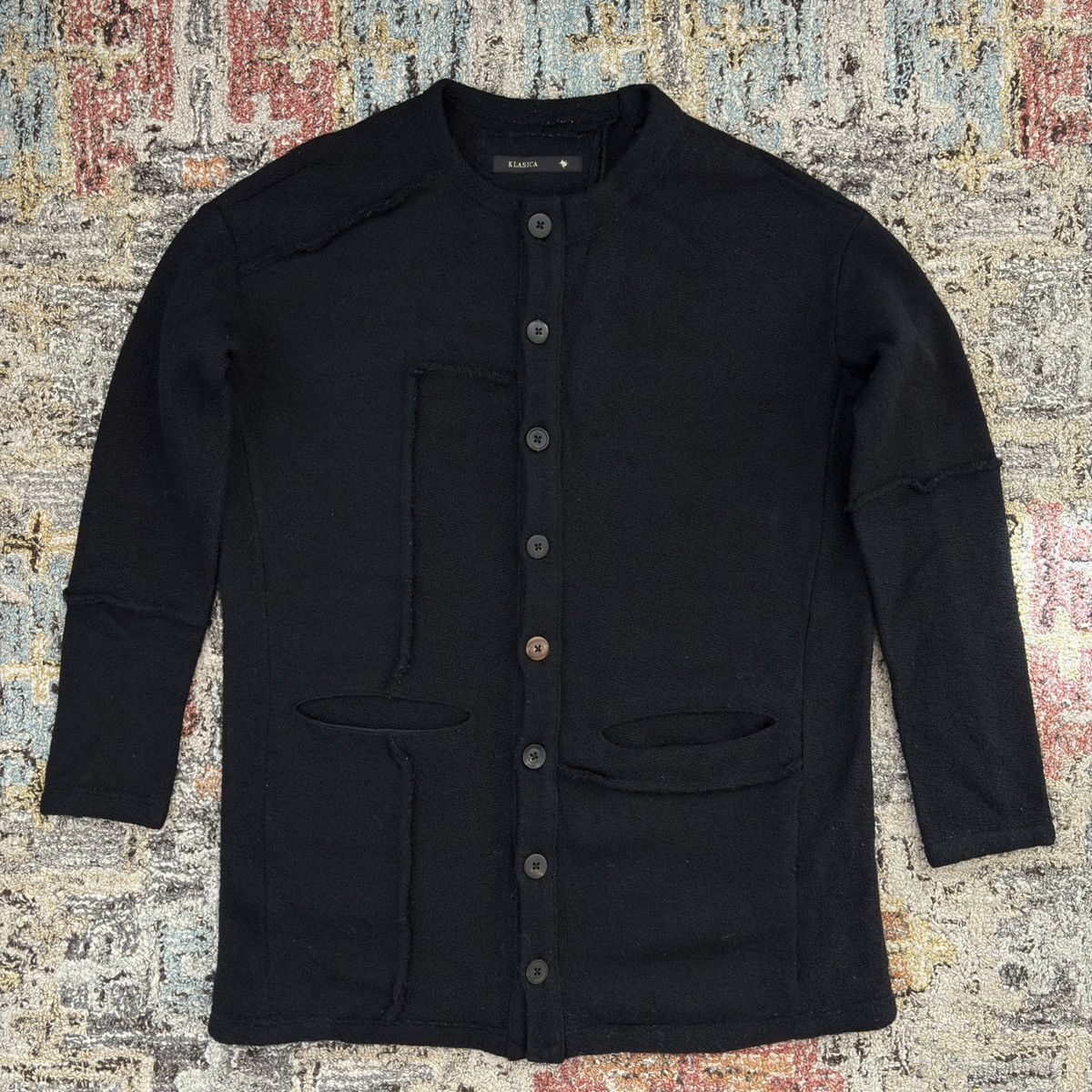 Archivio J.M. Ribot Klasica Sabron Patch Worked Loose Cardigan Wool Japan Size US M / EU 48-50 / 2 - 1 Thumbnail