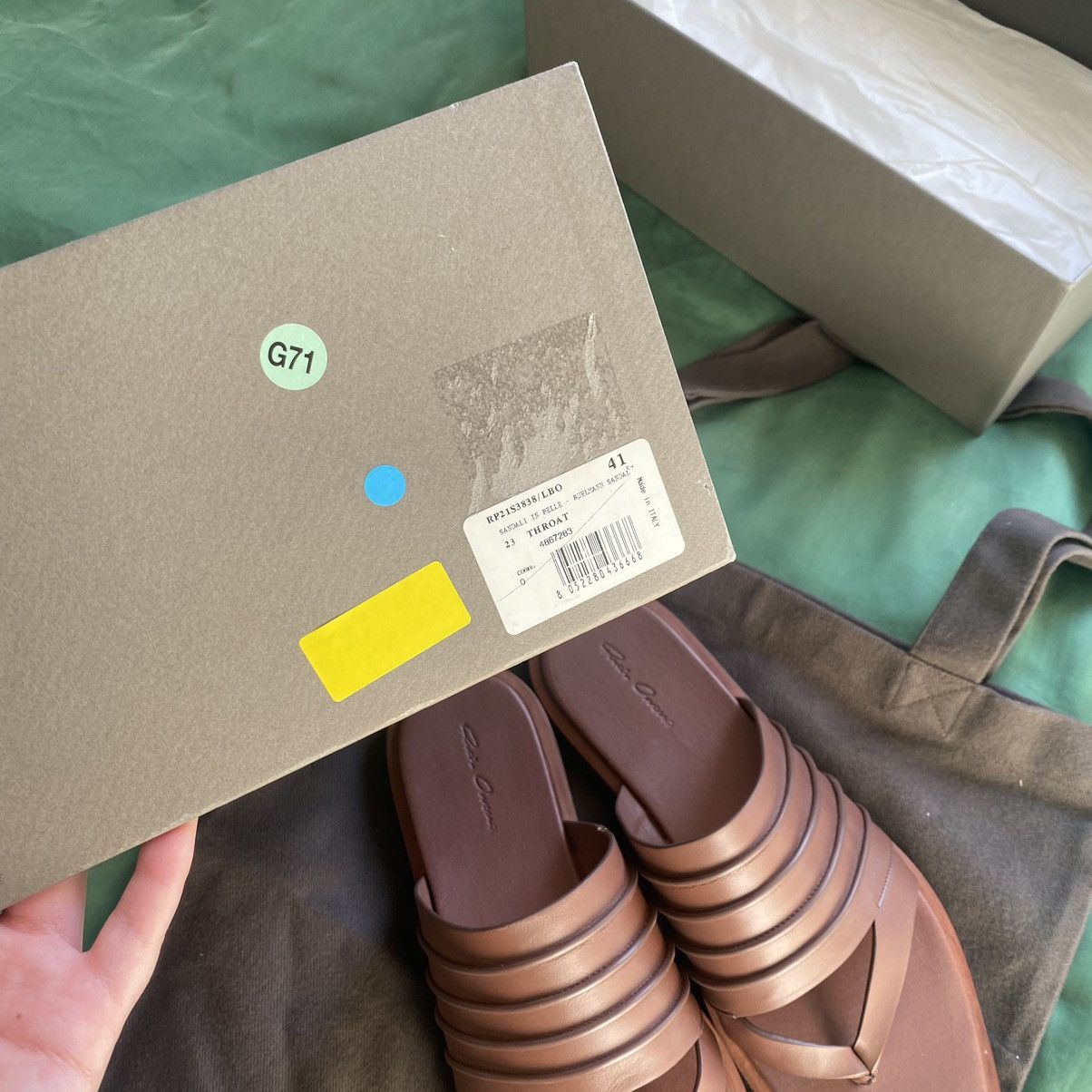 Rick Owens Rick Owens Leather Sandals (IT0108) Size US 8 / EU 41 - 13 Thumbnail