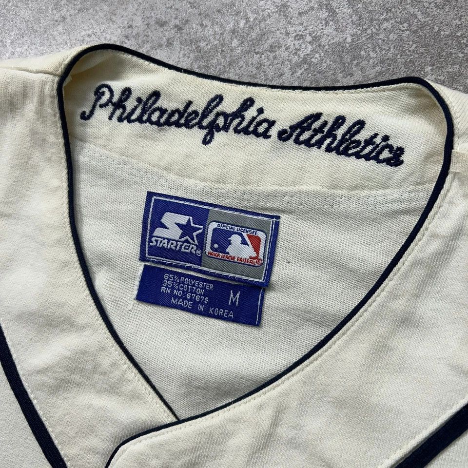 MLB × Starter × Vintage PHILADELPHIA ATHLETICS A's COOPERSTOWN BASEBALL JERSEY Size US M / EU 48-50 / 2 - 4 Thumbnail