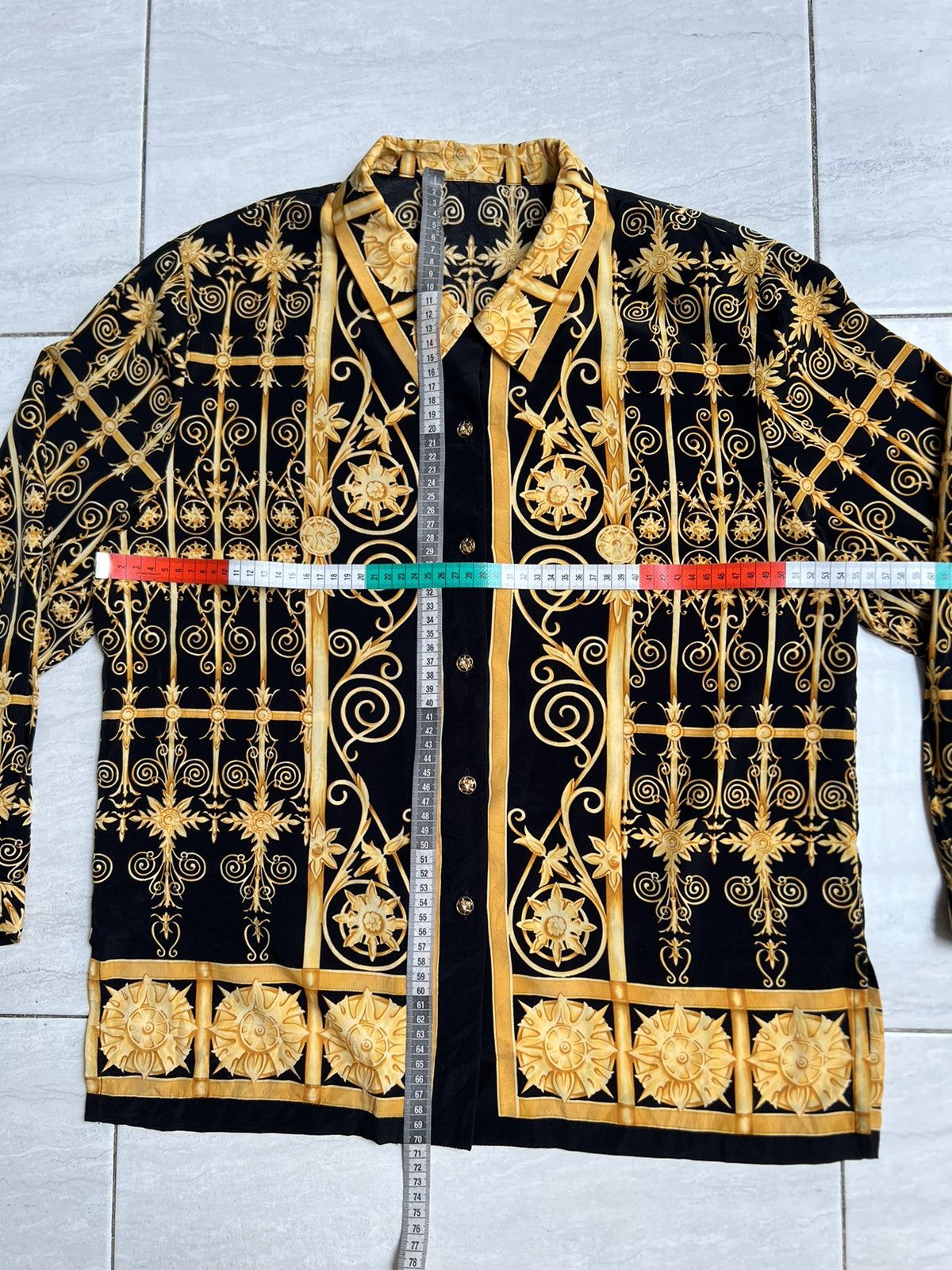 Versace VERSACE Chain Silk Shirt Size US M / EU 48-50 / 2 - 7 Thumbnail