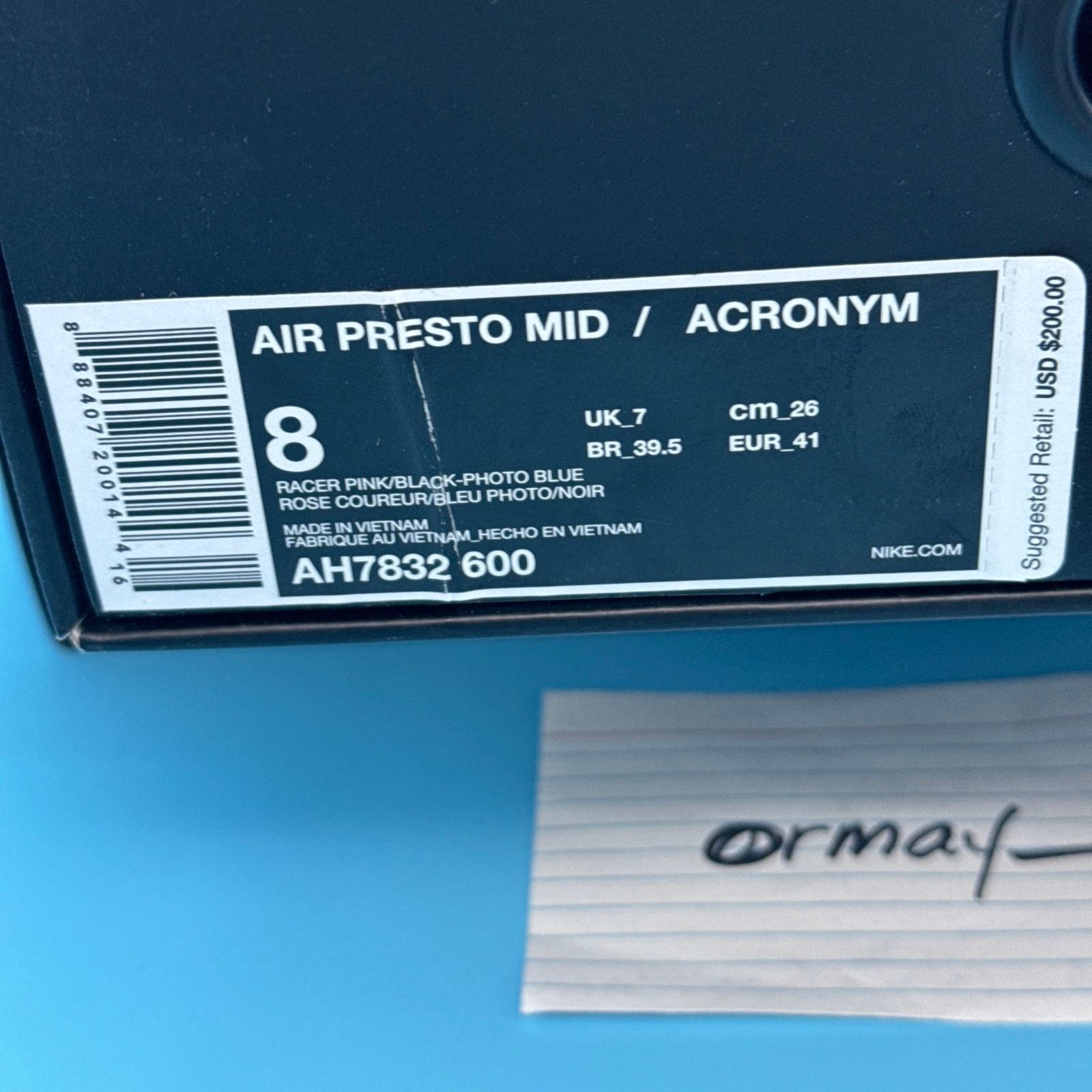 Acronym × Nike Nike Air Presto Mid x Acronym "Racer Pink" m8 w9.5 Size US 8 / EU 41 - 11 Thumbnail
