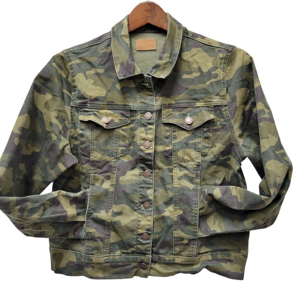 Judy Blue Judy Blue Womens Camouflage Long-Sleeves Denim Jacket Medium Size M / US 6-8 / IT 42-44 - 4 Thumbnail