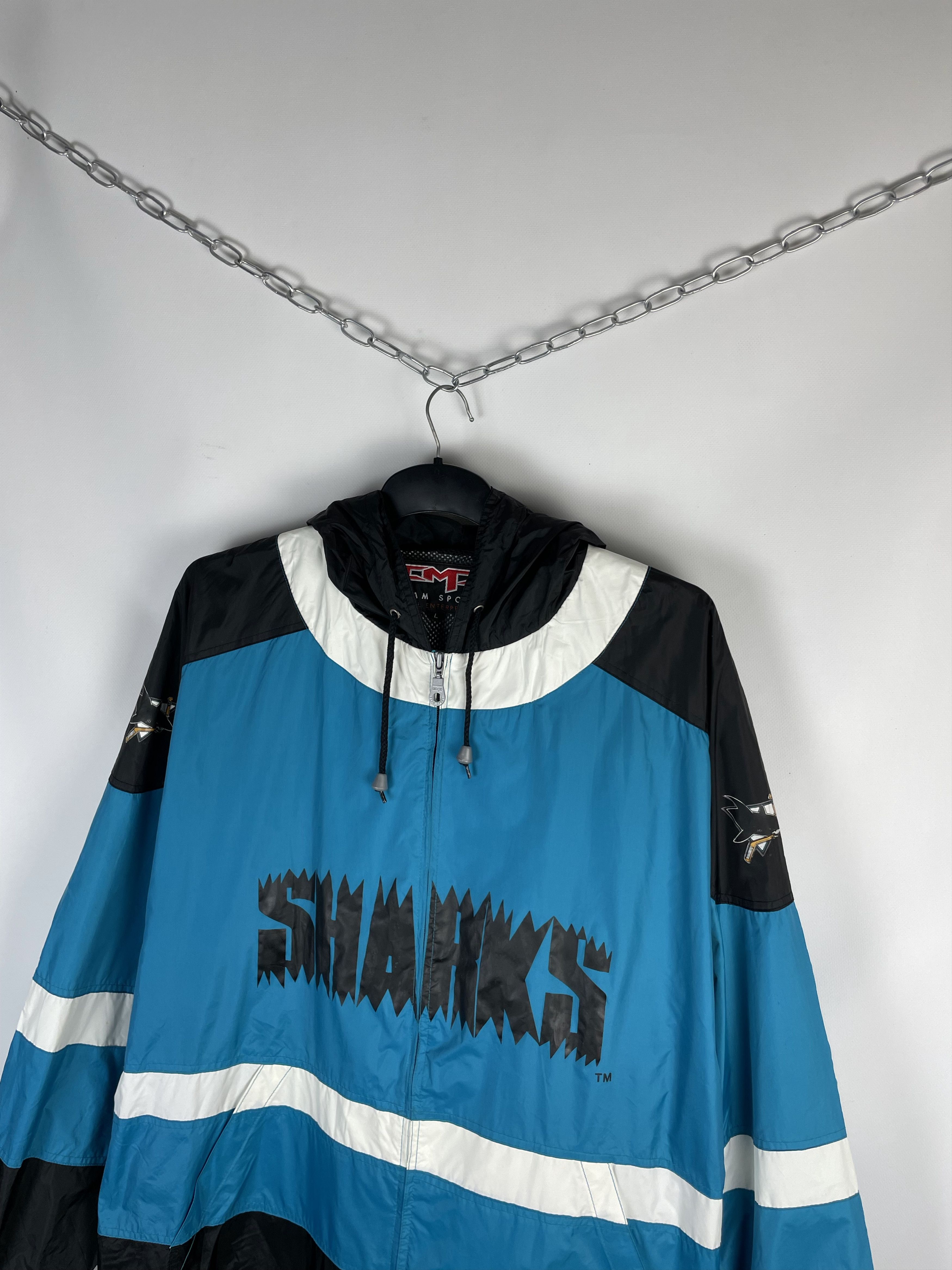 NHL SHARKS NFL JACKET 90s Size US L / EU 52-54 / 3 - 3 Thumbnail