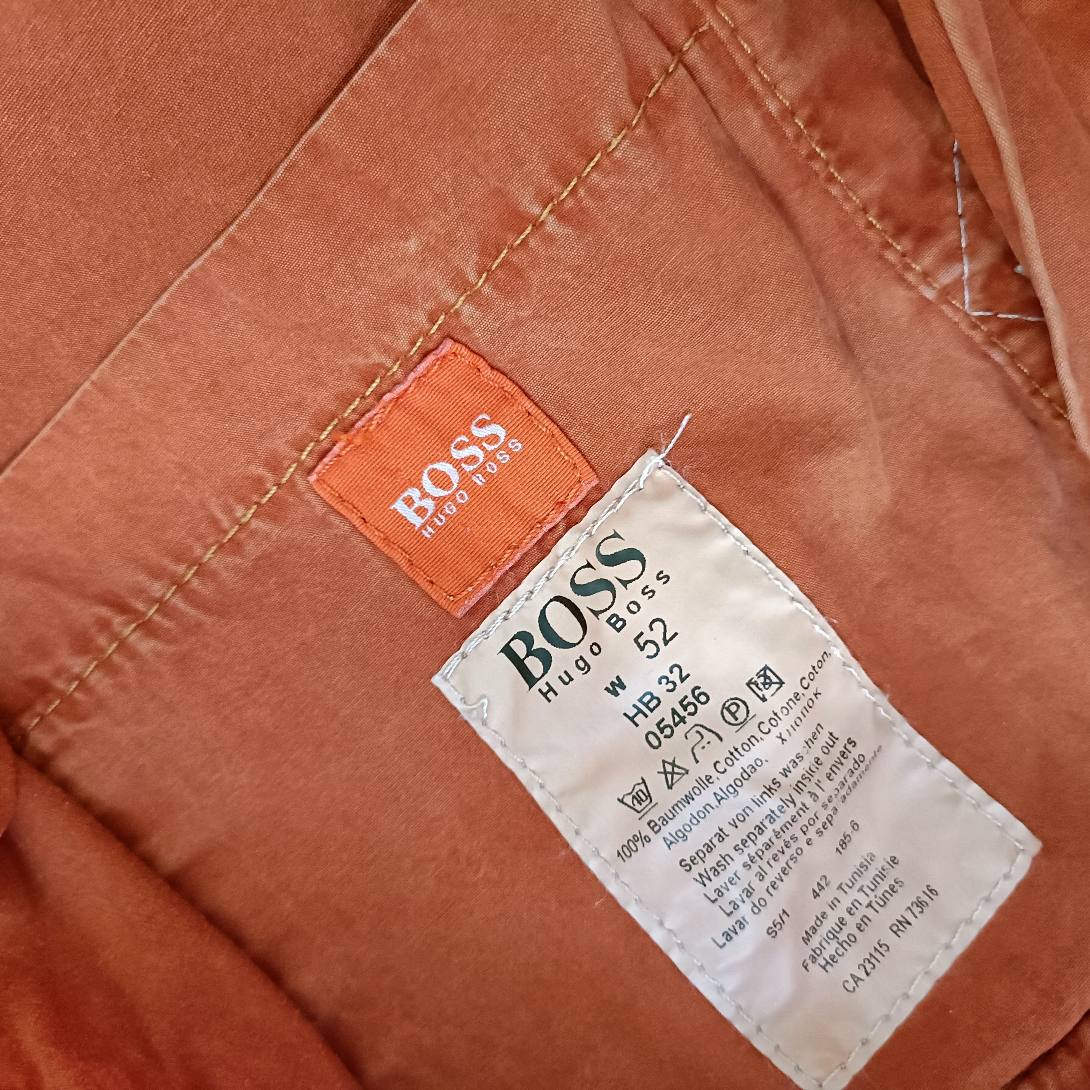 Hugo Boss Men's Orange Cotton Jacket ! Size US L / EU 52-54 / 3 - 5 Thumbnail