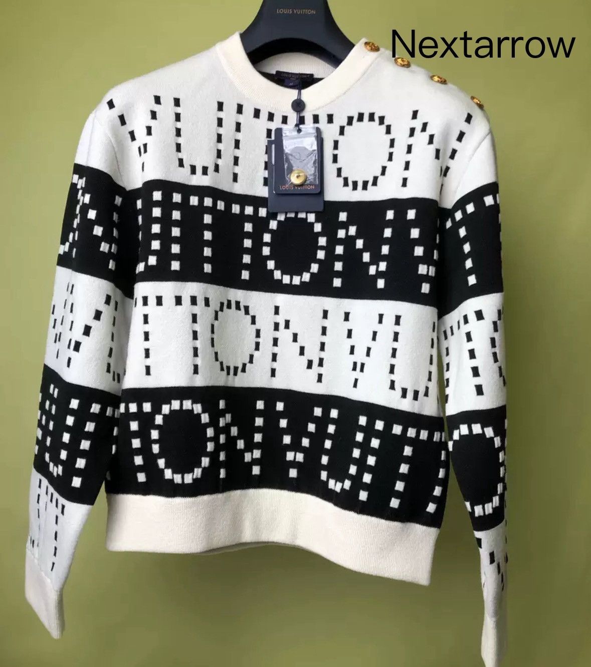 Louis Vuitton Louis Vuitton letter logo inlaid round neck pullover sweater Size US M / EU 48-50 / 2 - 1 Thumbnail