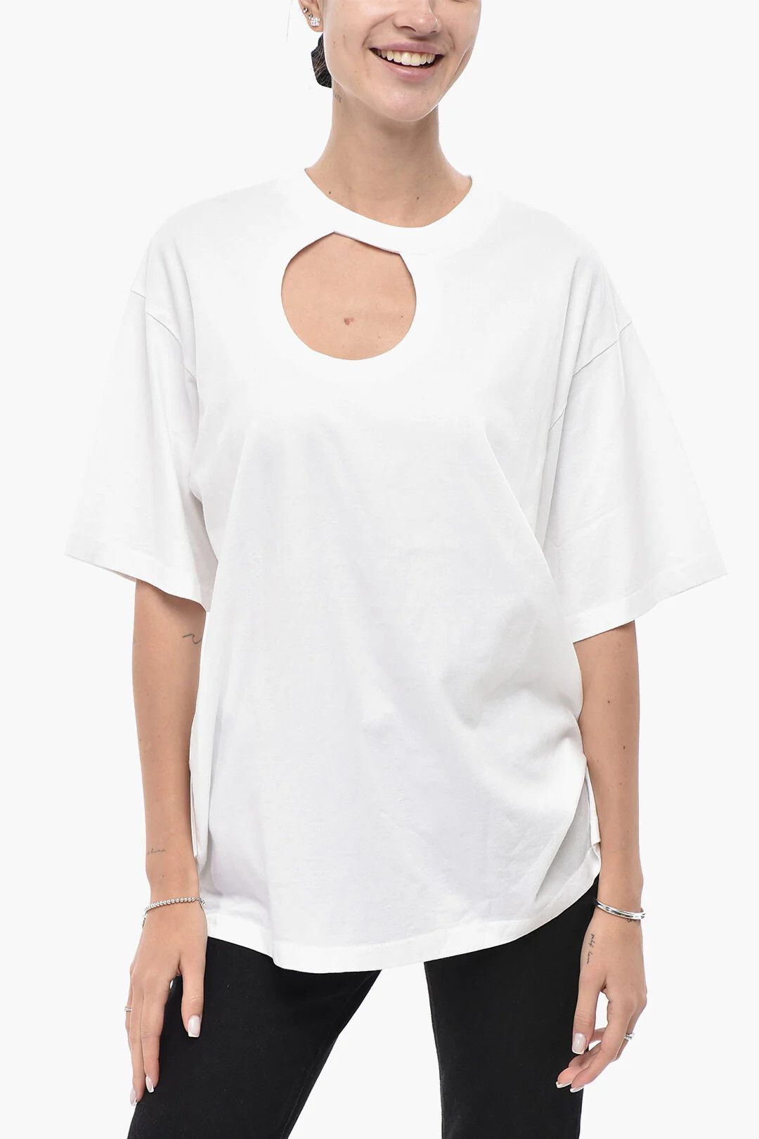 Off-White og1mm0426 Cotton T-Shirt in White Size L / US 10 / IT 46 - 1 Thumbnail