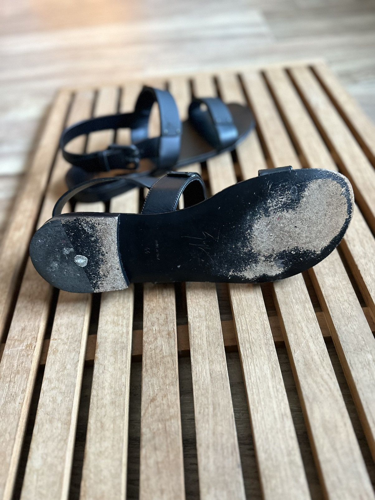 Giuseppe Zanotti Giuseppe Zanotti Homme Zak Flat Sandals. Black/Black. Sz. 44 Size US 11 / EU 44 - 6 Thumbnail