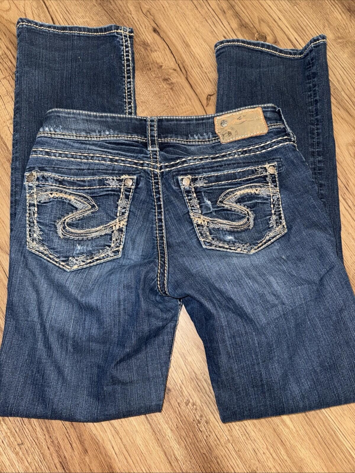 Silver Jeans Co. Silver Jeans SUKI 17 Blue Bootcut Stretch Embellished Pocket Size 27" / US 4 / IT 40 - 1 Thumbnail