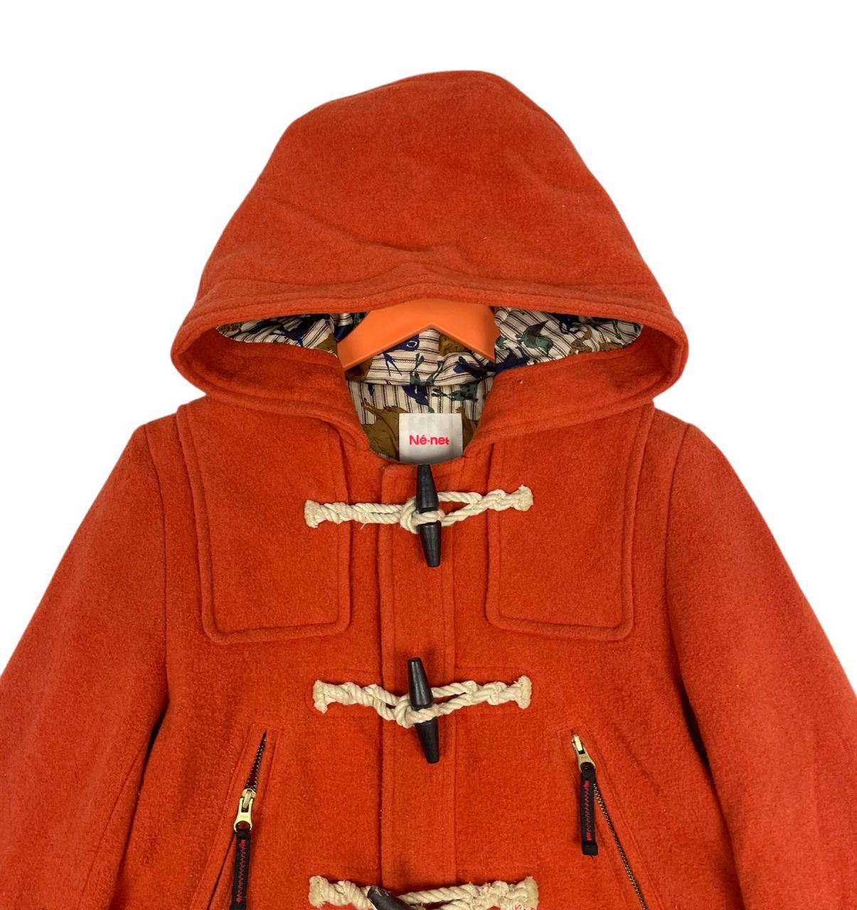 Ne-Net Vintage Né-net Hooded Duffle Coat Burnt Orange Wool Jacket Size M / US 6-8 / IT 42-44 - 5 Thumbnail