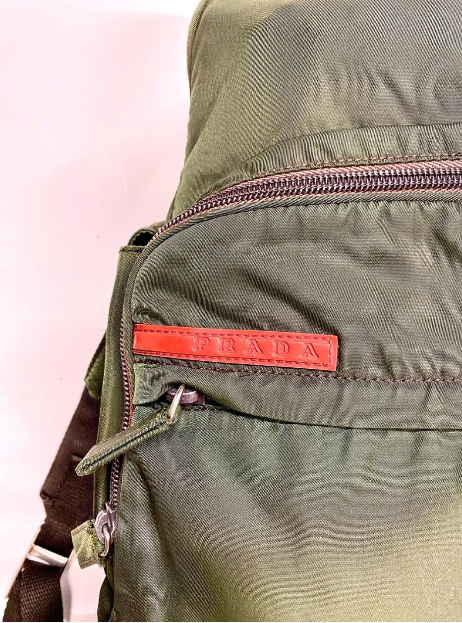 Designer × Prada × Vintage PRADA Vintage Olive Green Backpack Size ONE SIZE - 2 Thumbnail