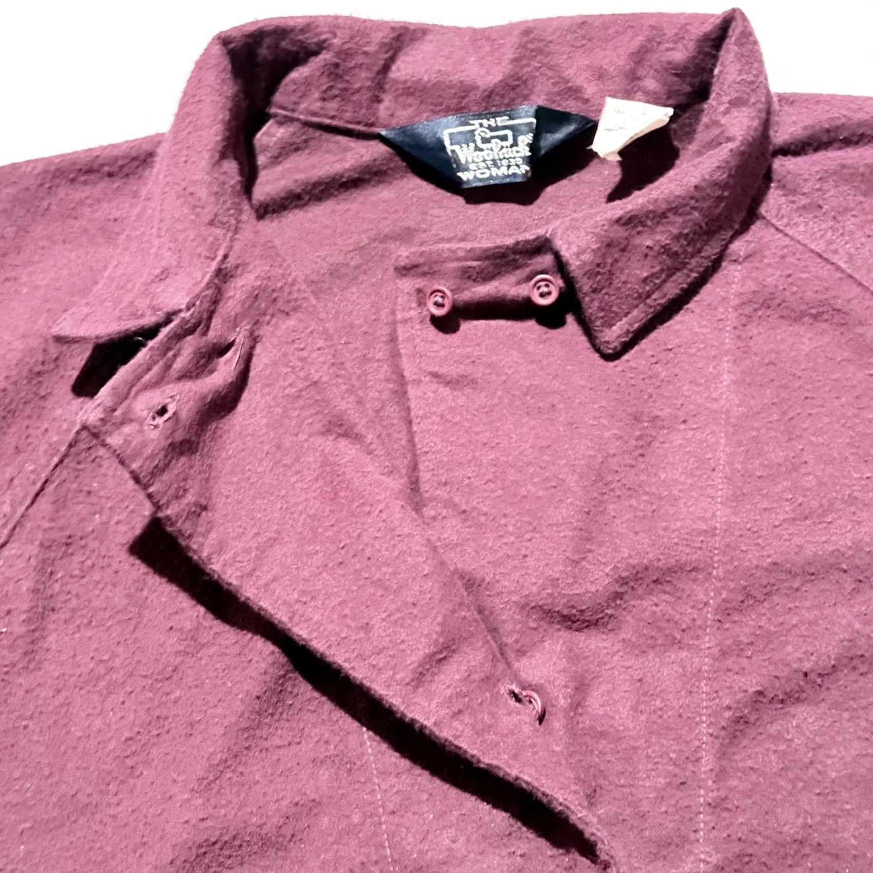 Vintage VINTAGE Woolrich Shirt Women Burgundy USA Made Hidden Button Placket Top - Large Size L / US 10 / IT 46 - 3 Thumbnail