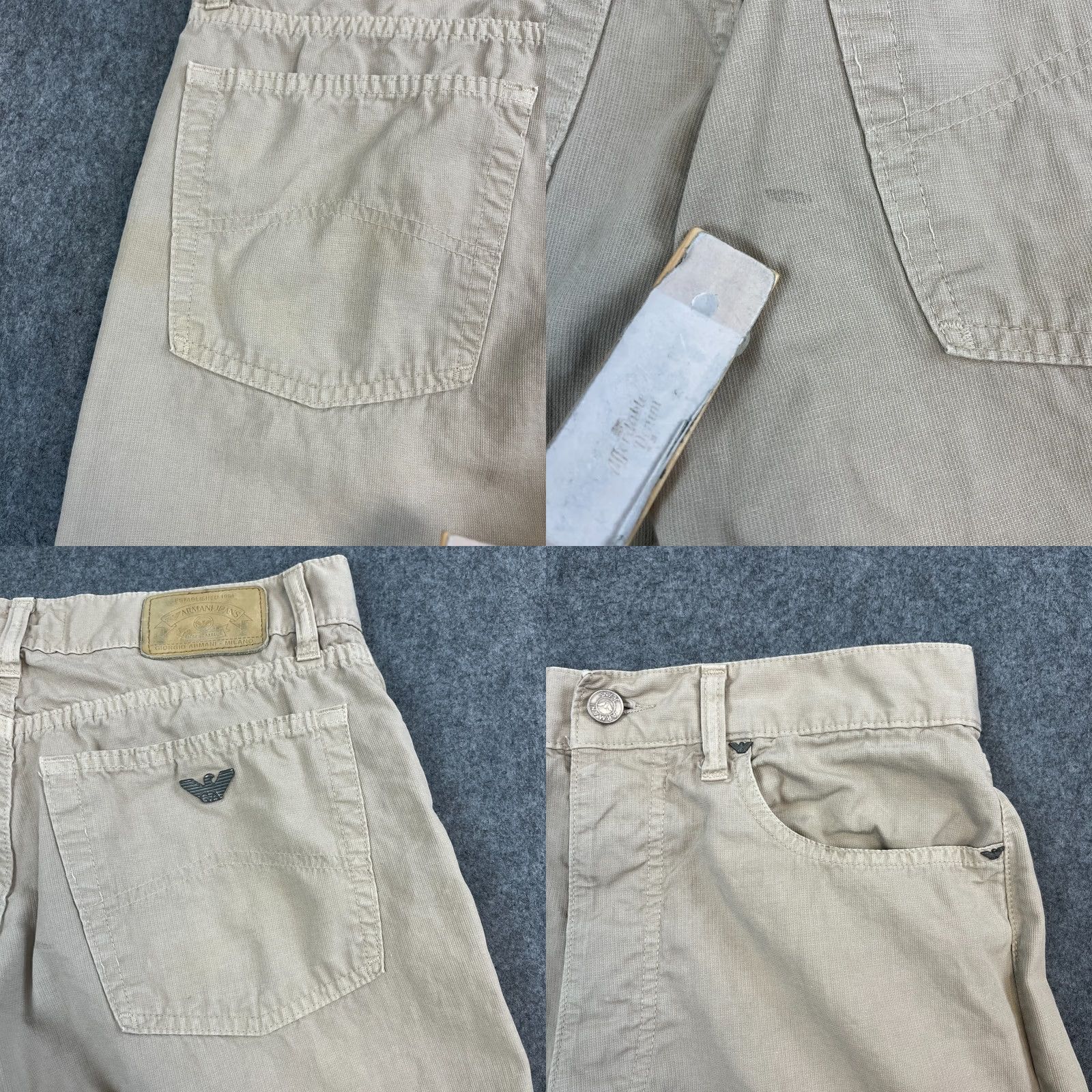 Vintage Armani Jeans Jeans Straight 30 32 Beige Vintage Italy Made Cotton Lightweight Mens Regular 5-Pocket Denim Size US 30 / EU 46 - 9 Thumbnail