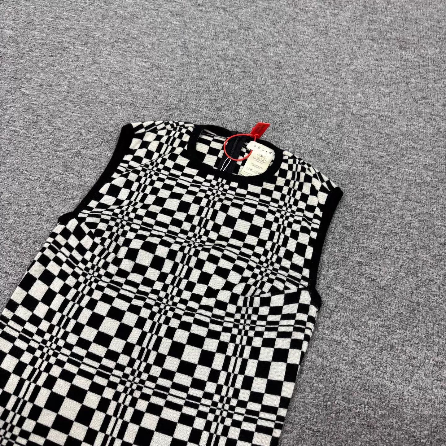 Celine Celine B&W check distorted tank top size S Size S / US 4 / IT 40 - 3 Thumbnail